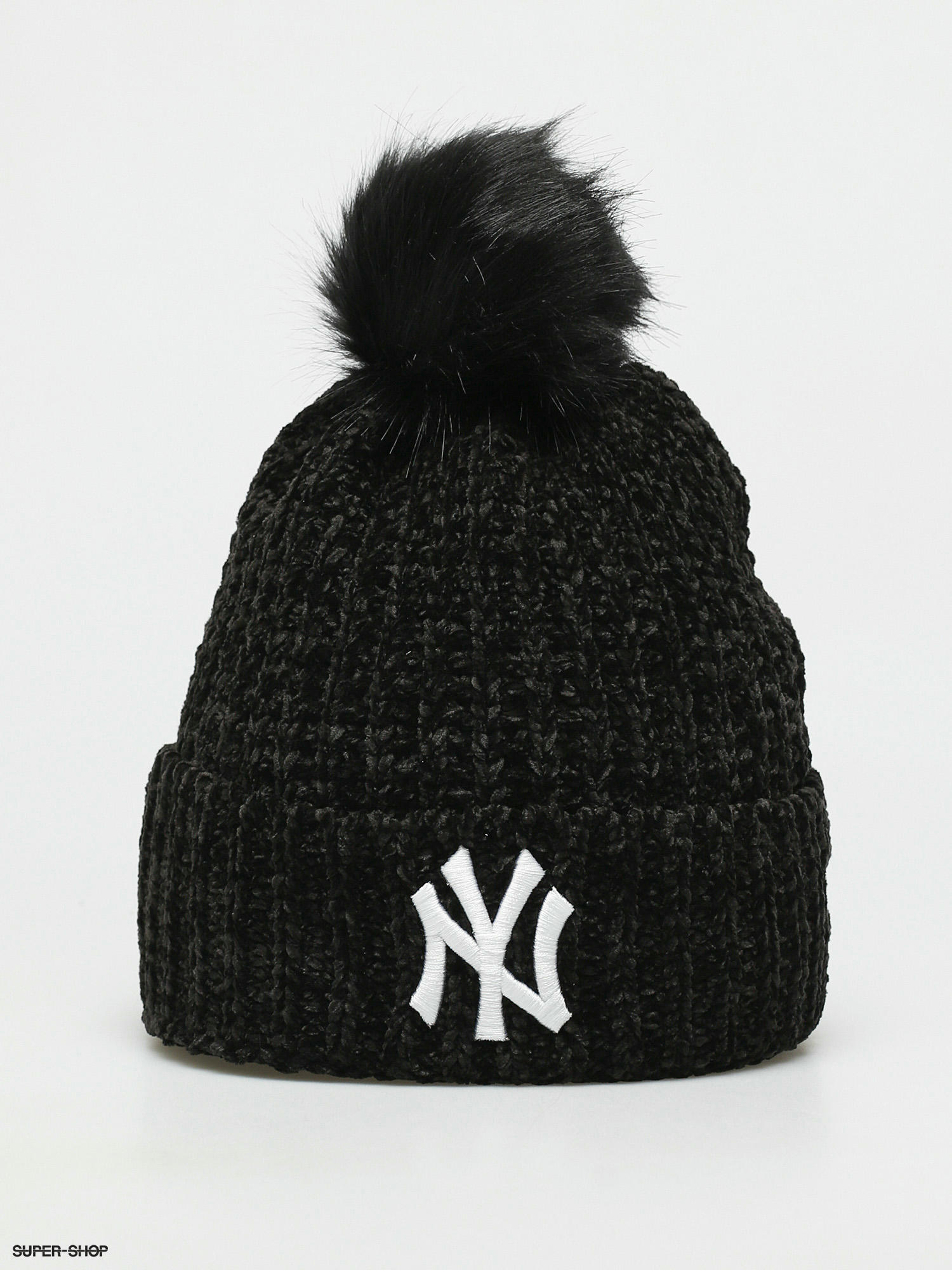 New Era Womens Winterized Bobble New York Yankees Beanie Wmn (black/white)