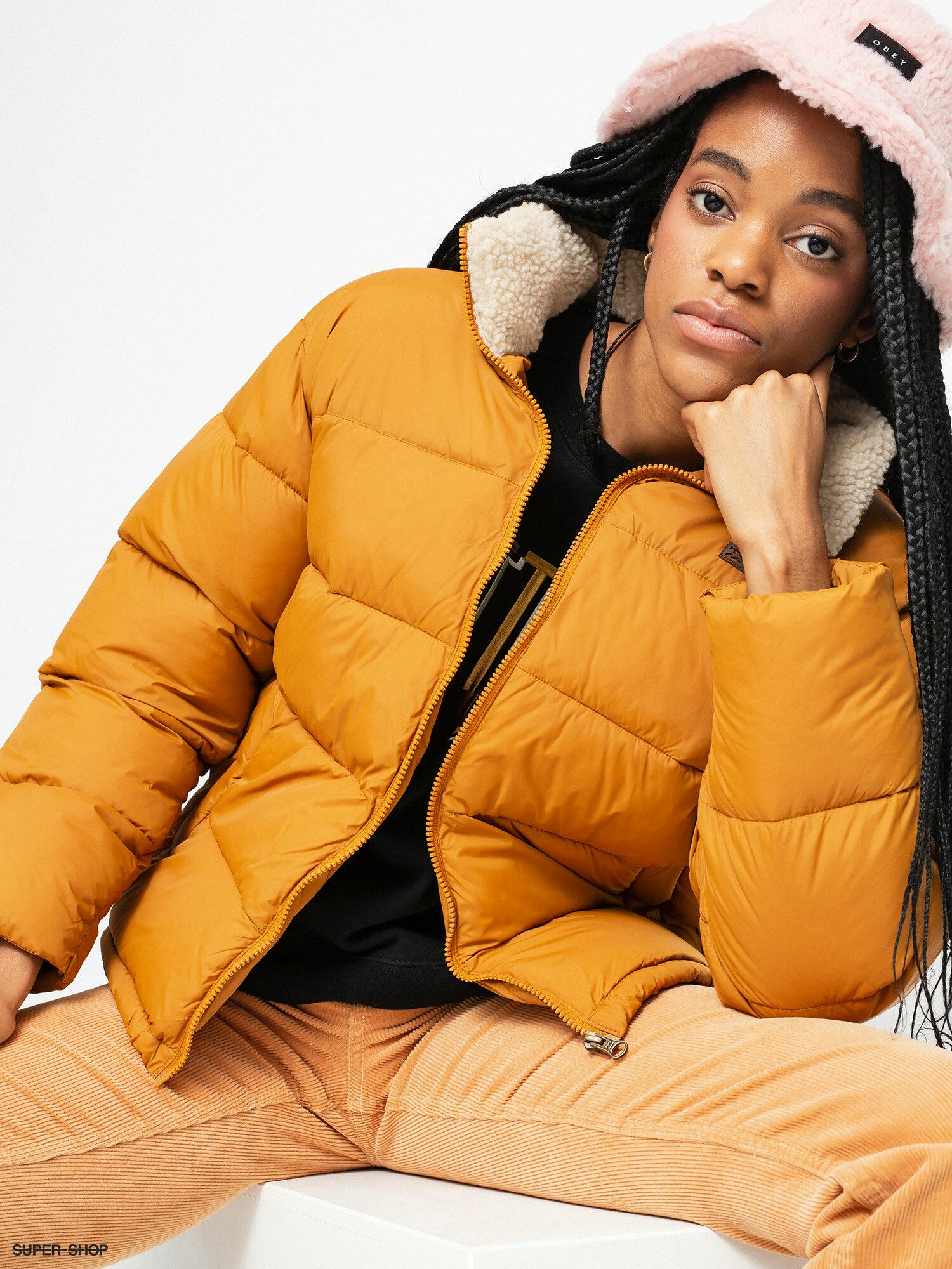 Mustard puffa outlet jacket