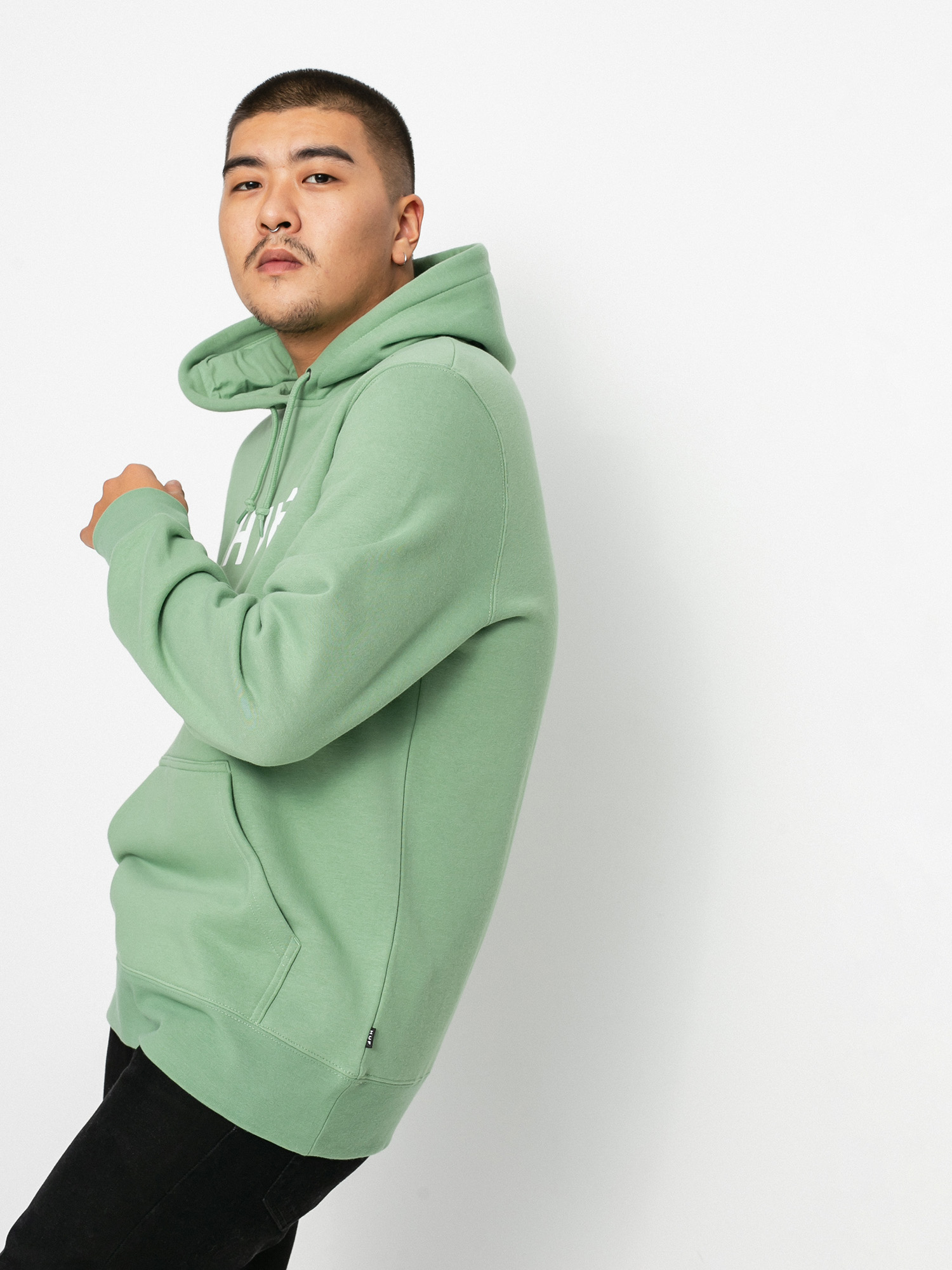 HUF Essentials OG Logo HD Hoodie (basil)