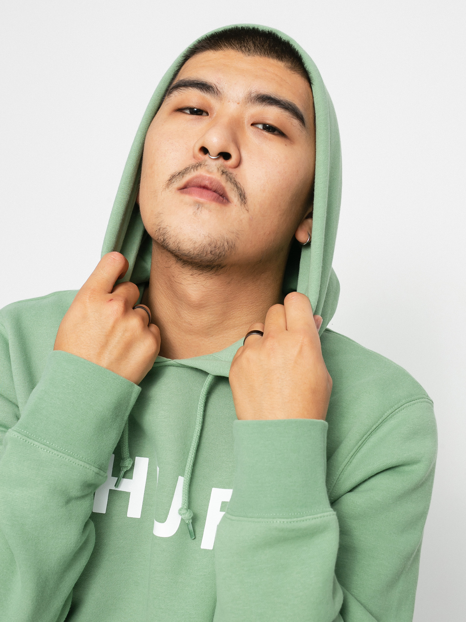 HUF Essentials OG Logo HD Hoodie (basil)