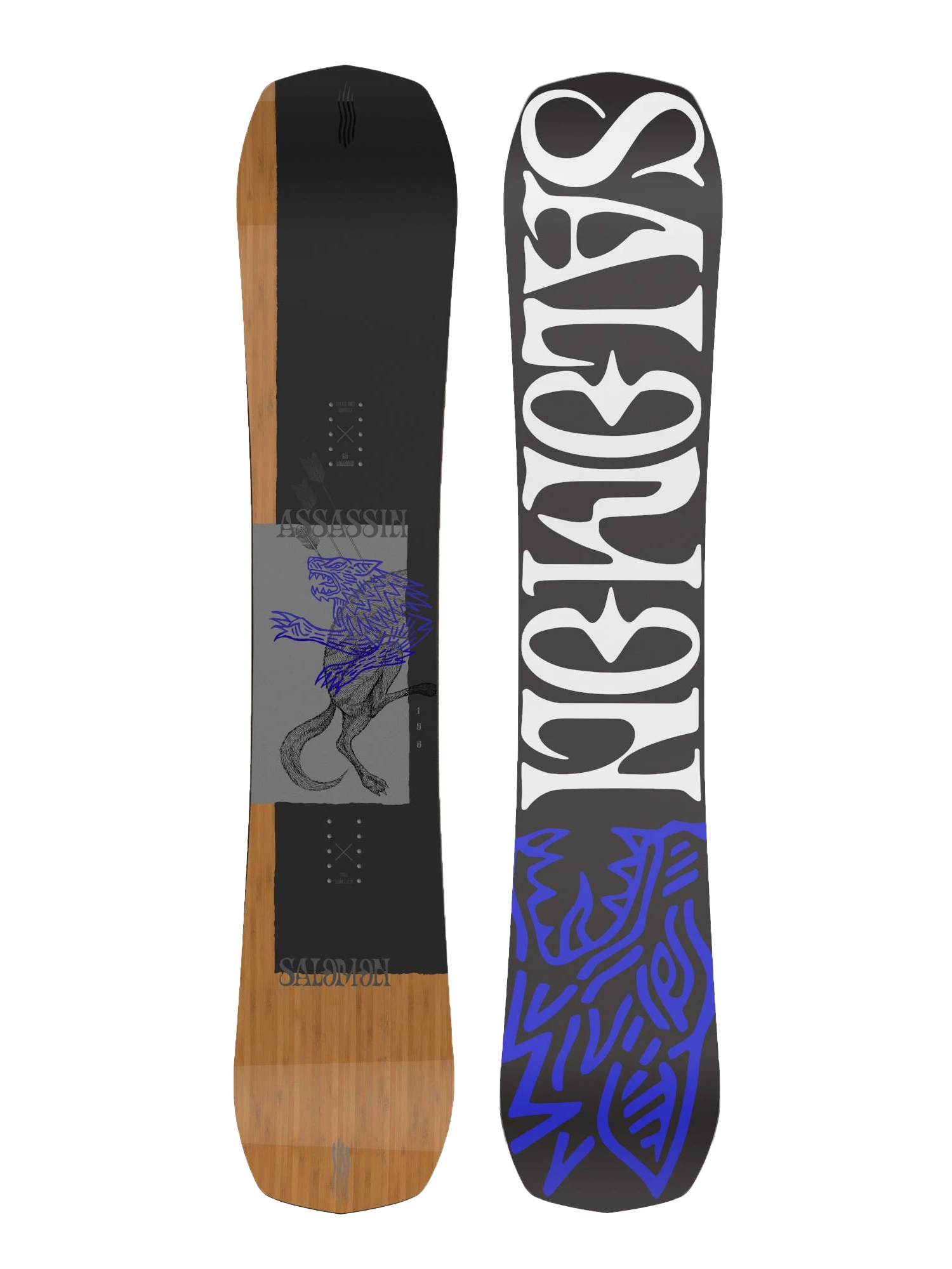 Mens Salomon Assassin Snowboard (black/white/blue)