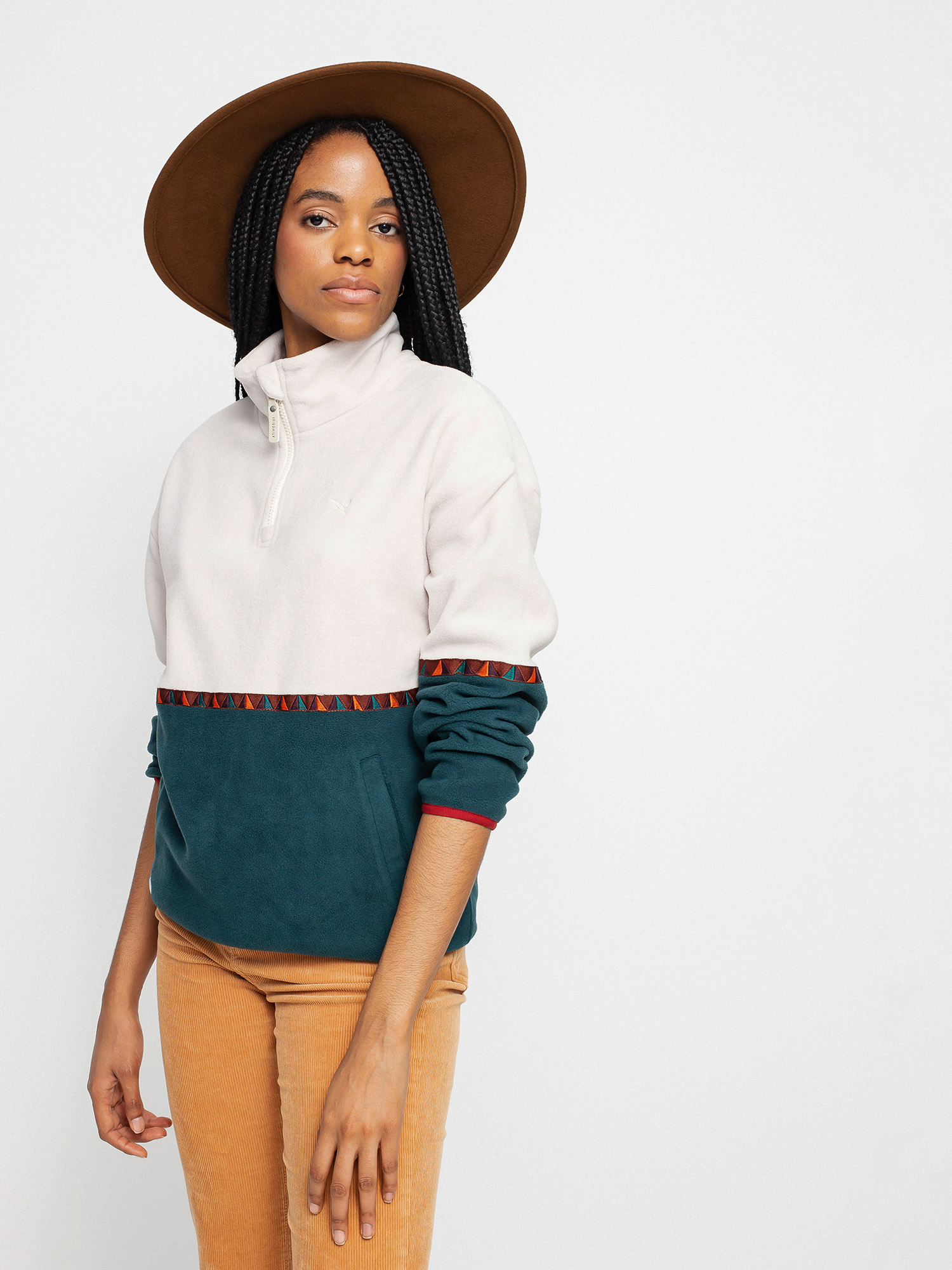 Iriedaily Holina Fleece Troyer Wmn - multicolor (dark teal)