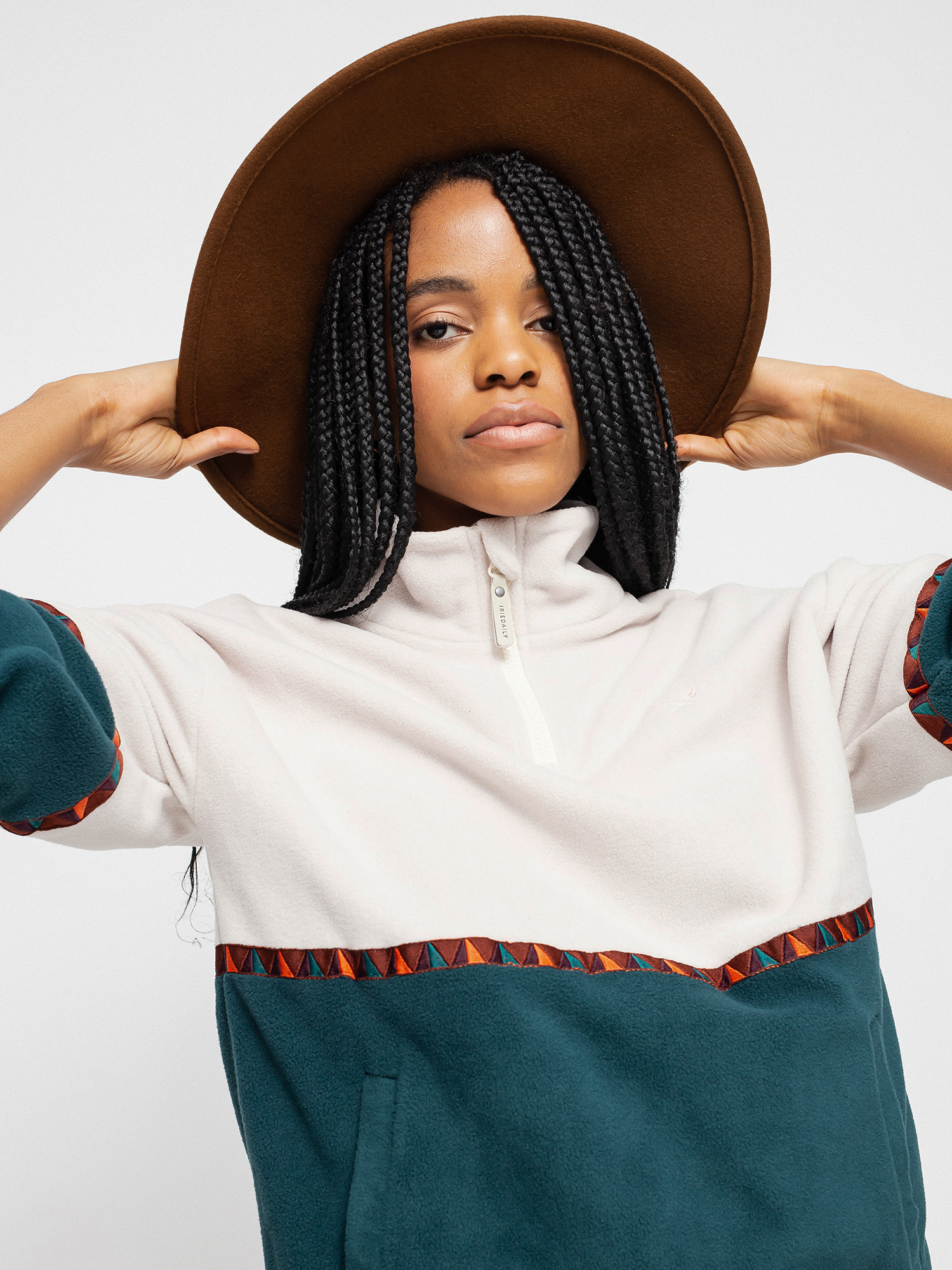 Damen Iriedaily Holina Fleece Troyer Fleecejacke (dark teal)