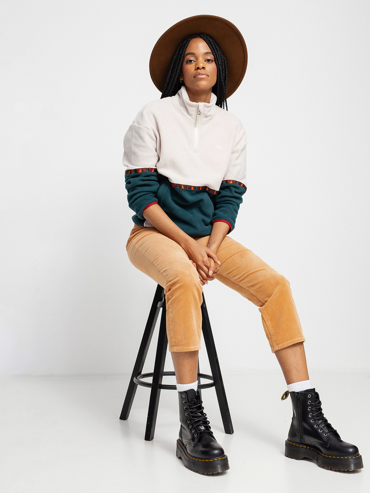 Damen Iriedaily Holina Fleece Troyer Fleecejacke (dark teal)