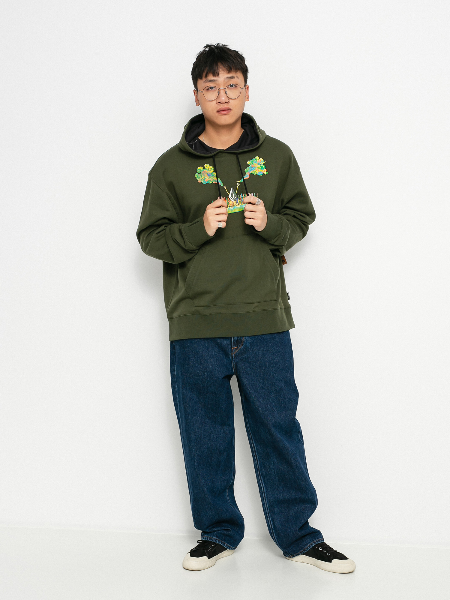green volcom hoodie