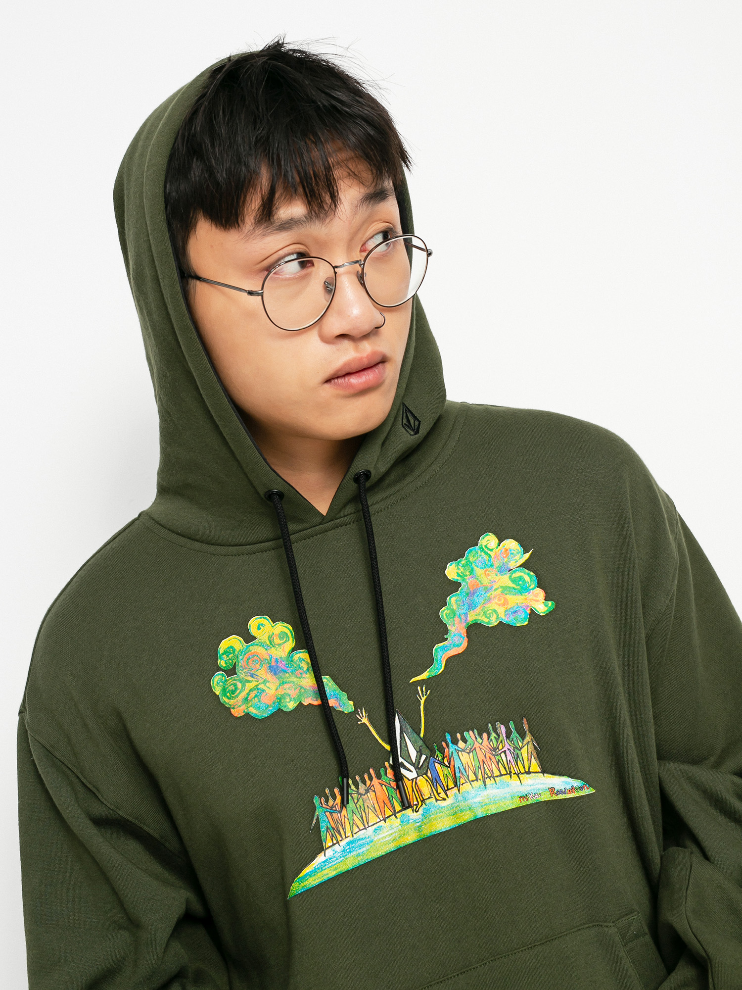 green volcom hoodie