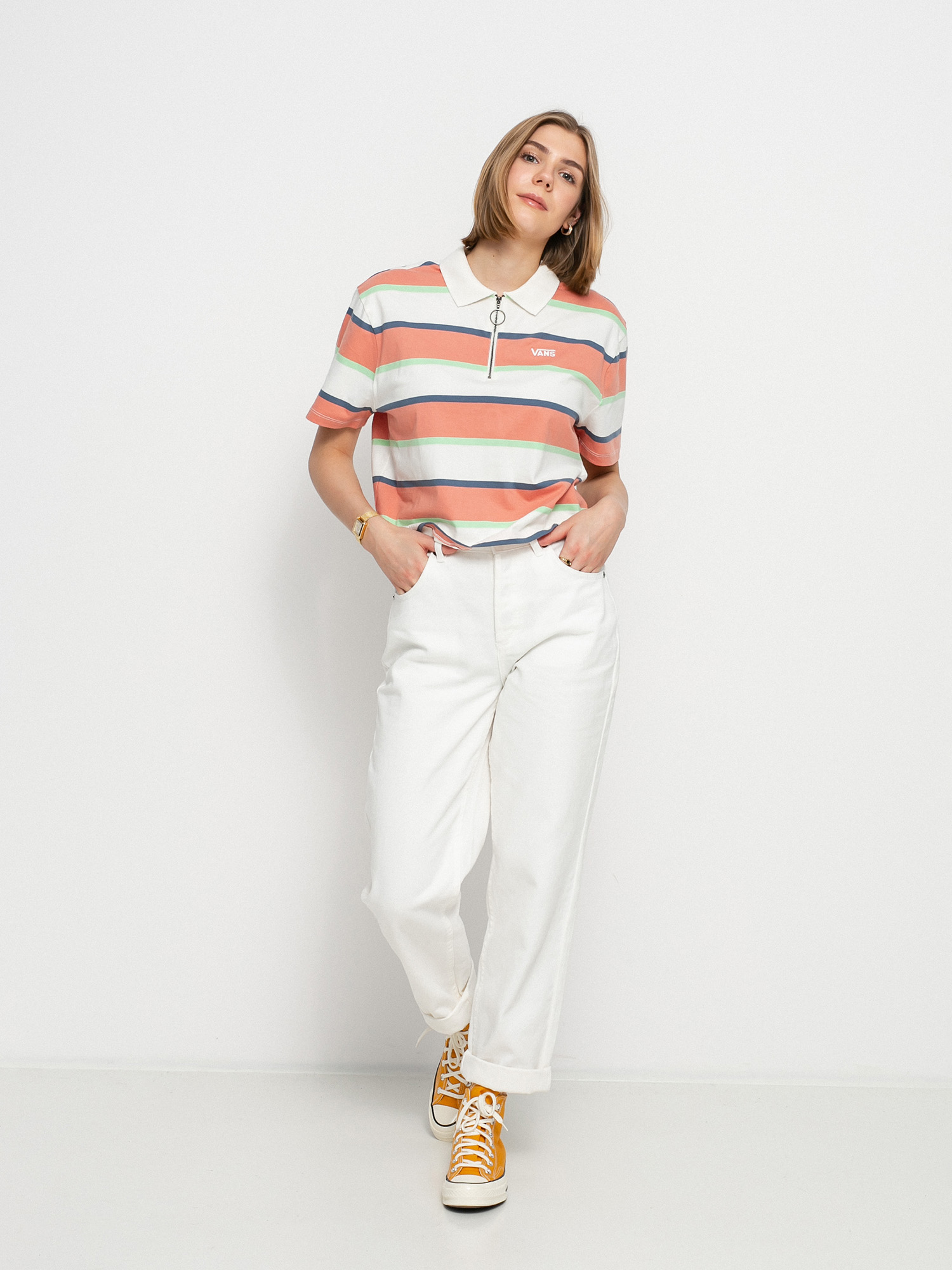 Vans Skate Stripe Polo t-shirt Wmn (marshmallow)