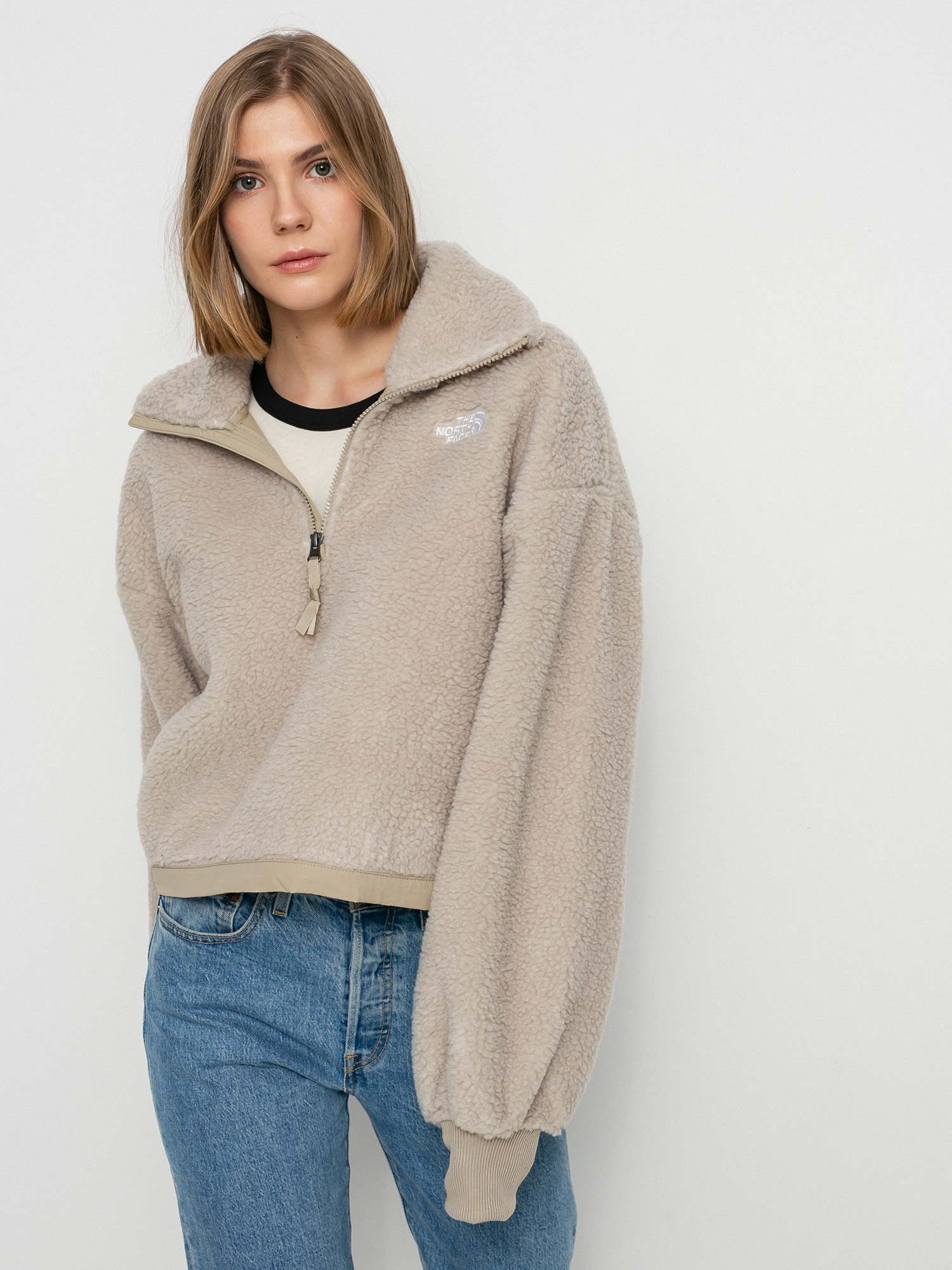 Womens The North Face Platte Sherpa Fleece (flax)