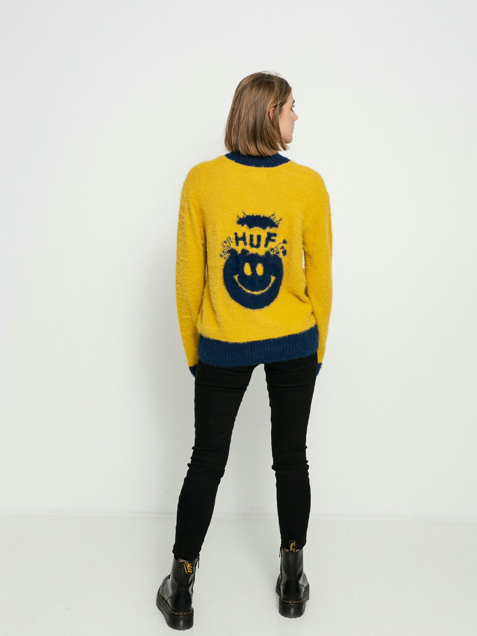 HUF Disorder Jacquard Pulli Wmn (gold)