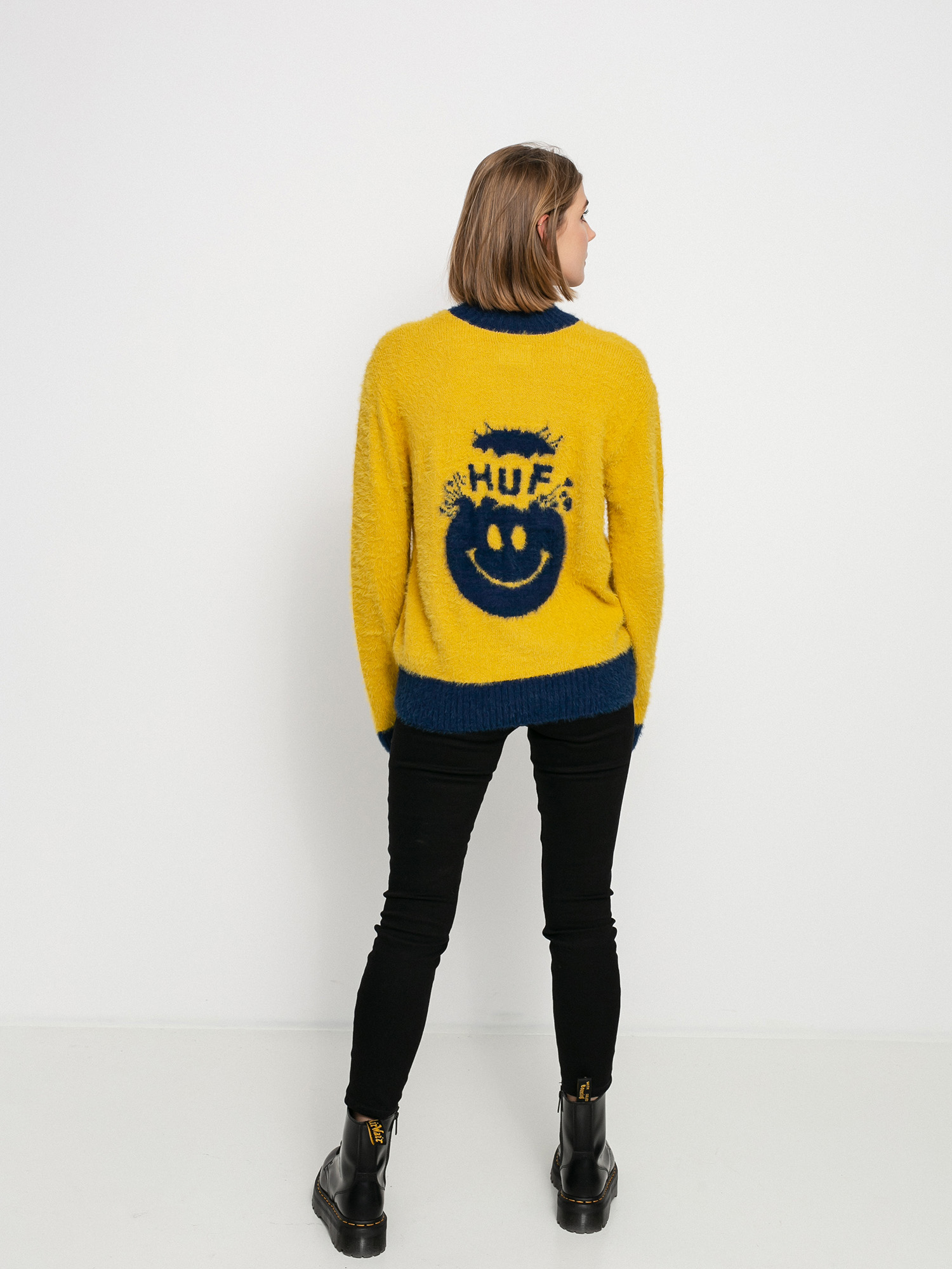 HUF Disorder Jacquard Pulli Wmn (gold)