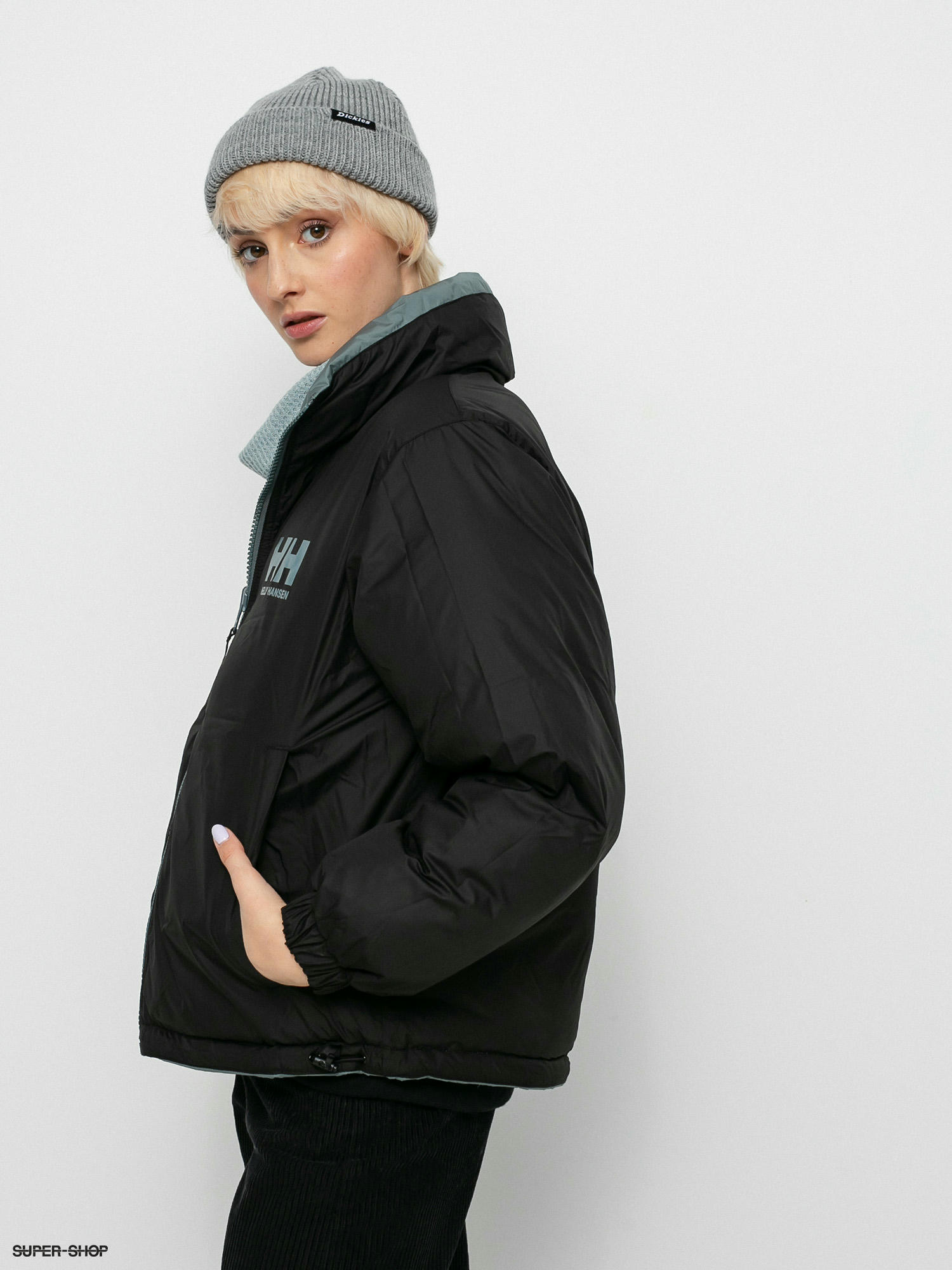 reversible jacket with hood