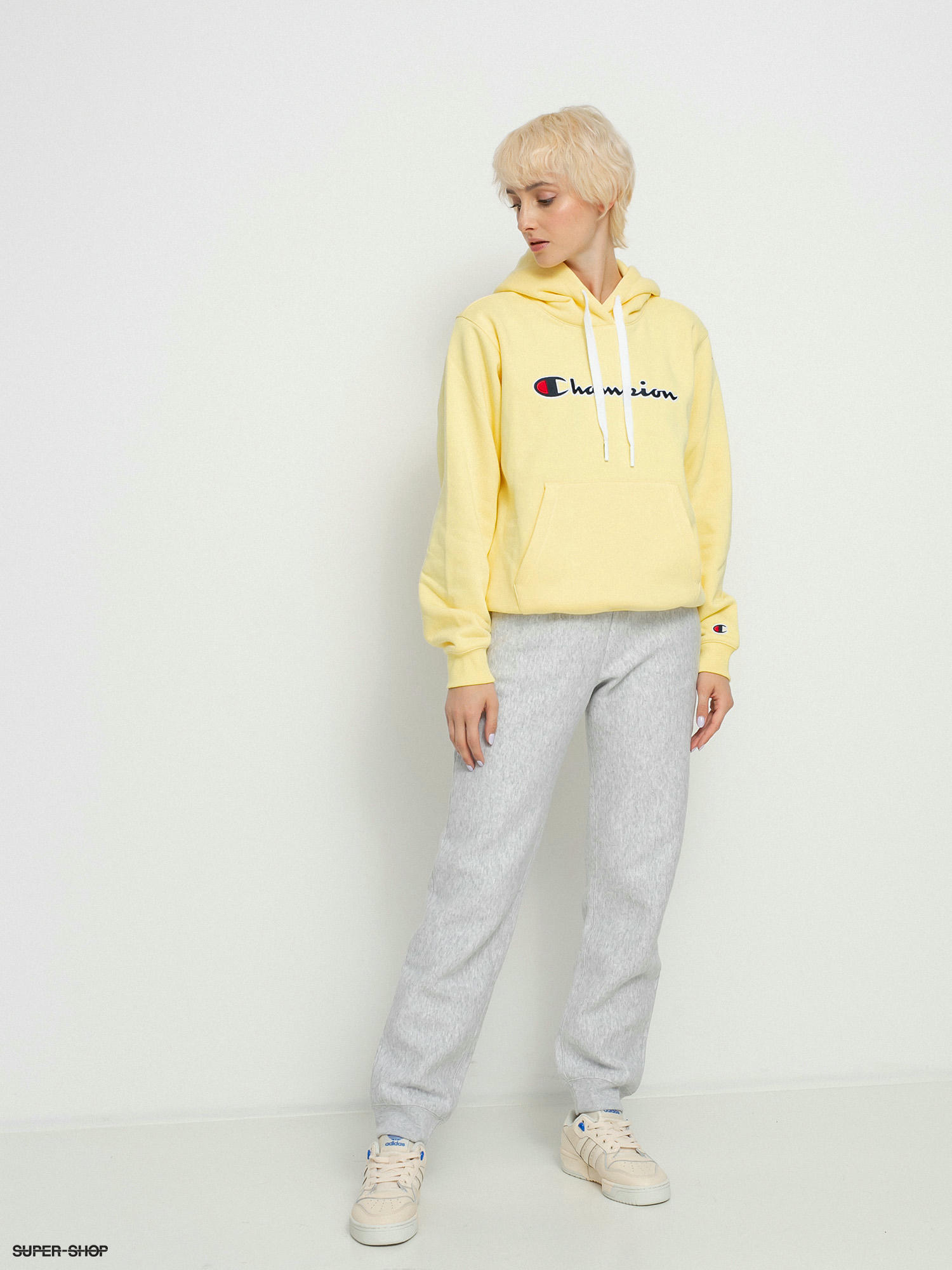 champion light yellow hoodie