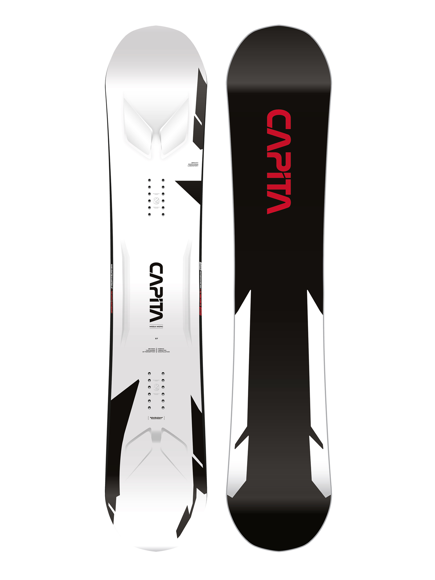 Mens Capita Mega Mercury Snowboard (black/white/red)