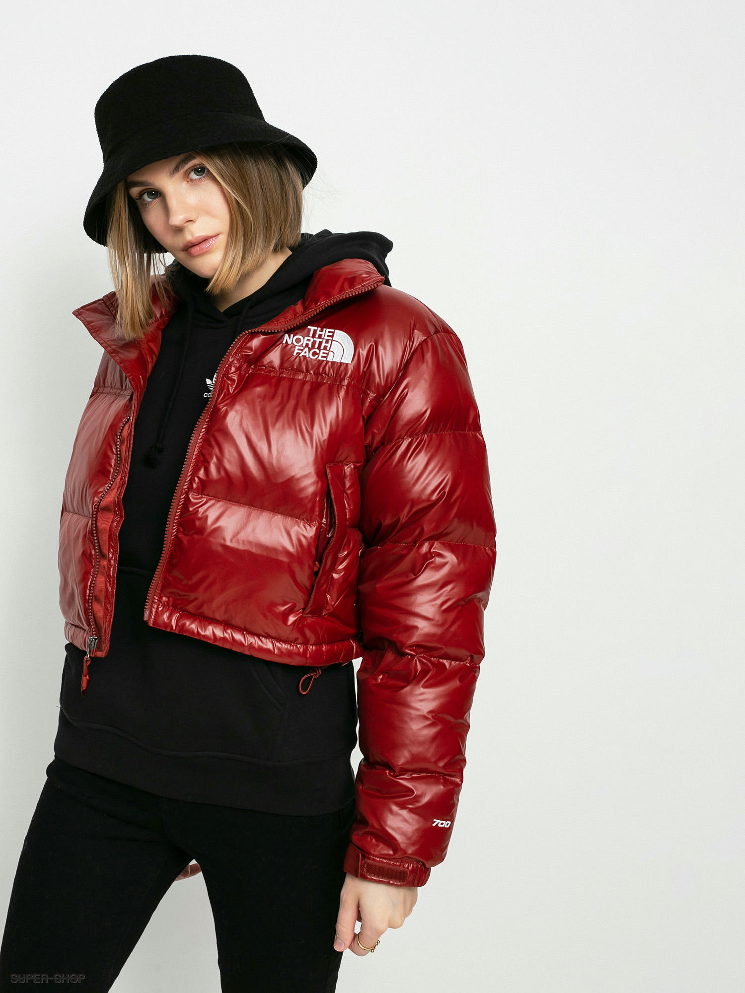 brick red leather jacket