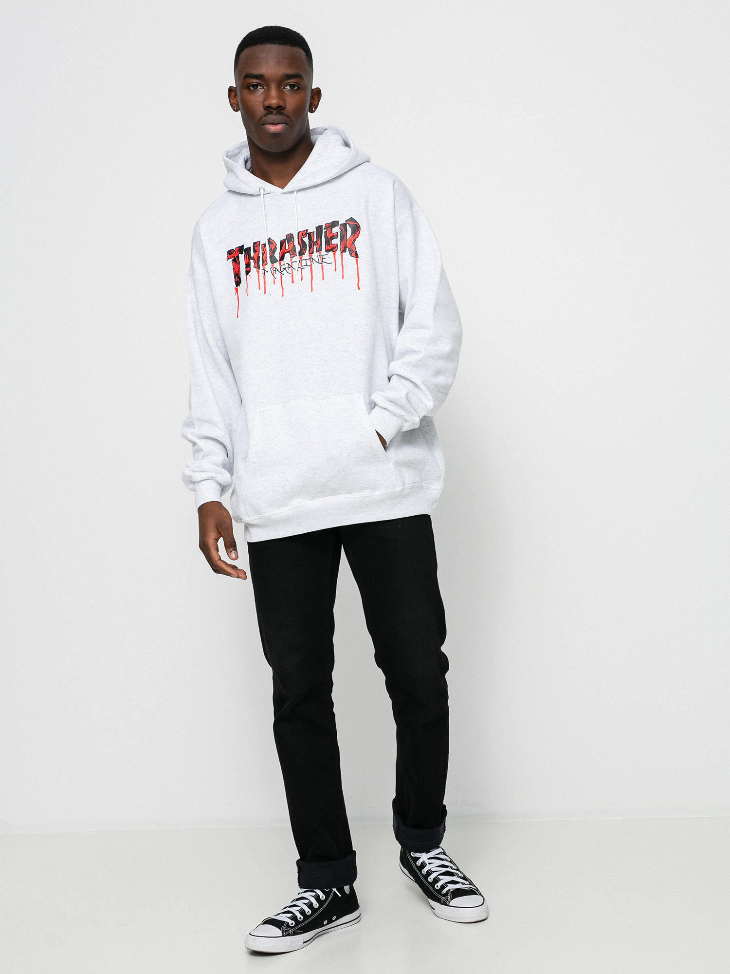 Thrasher Blood Drip HD Hoodie (ash)