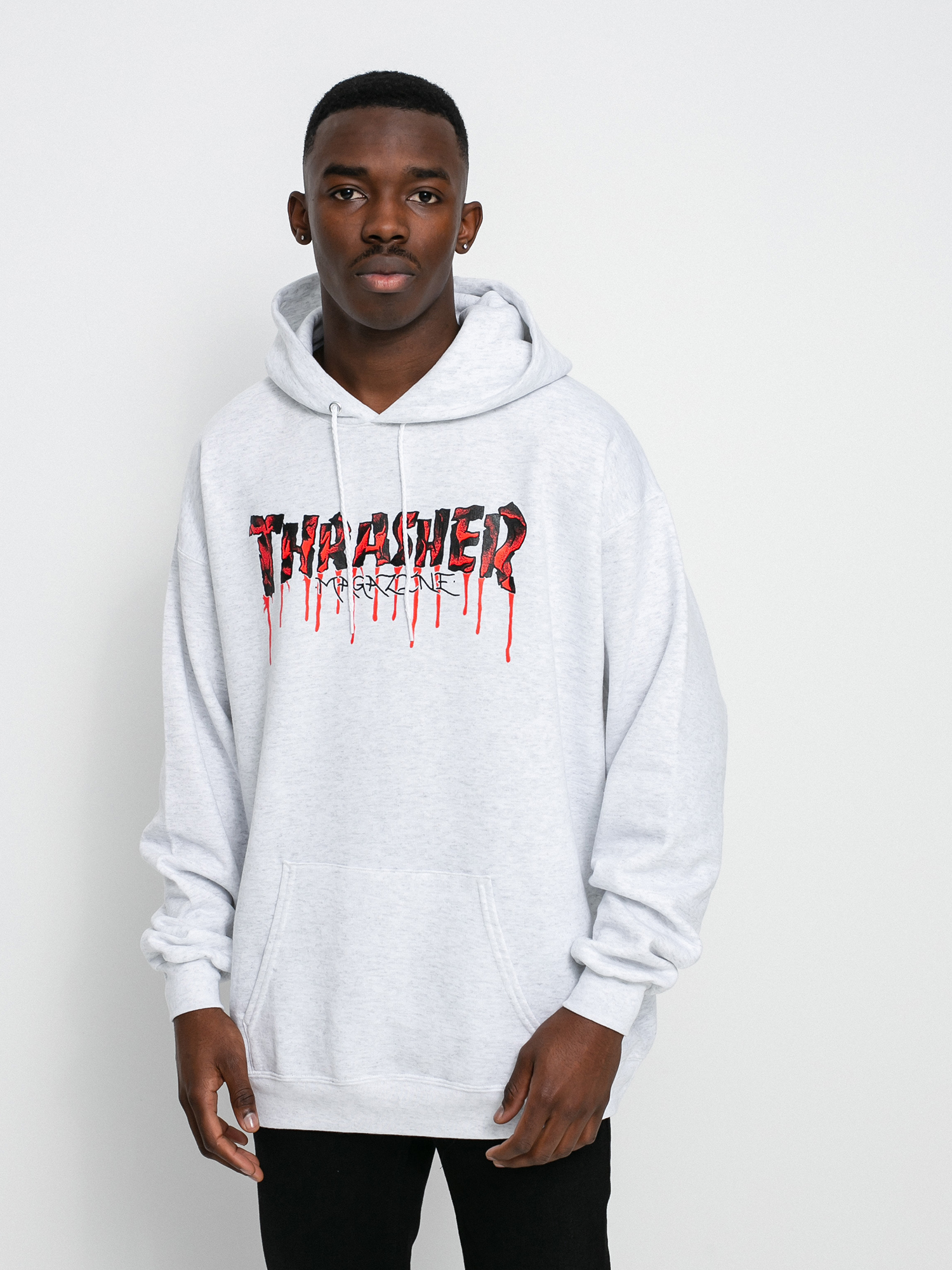 Thrasher Blood Drip HD Hoodie (ash)