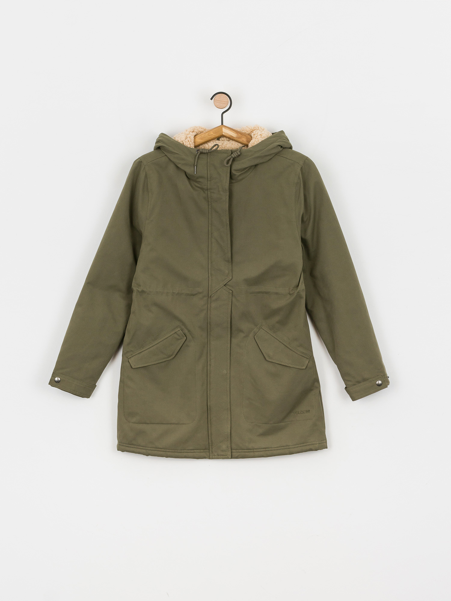 hooded army green jacket