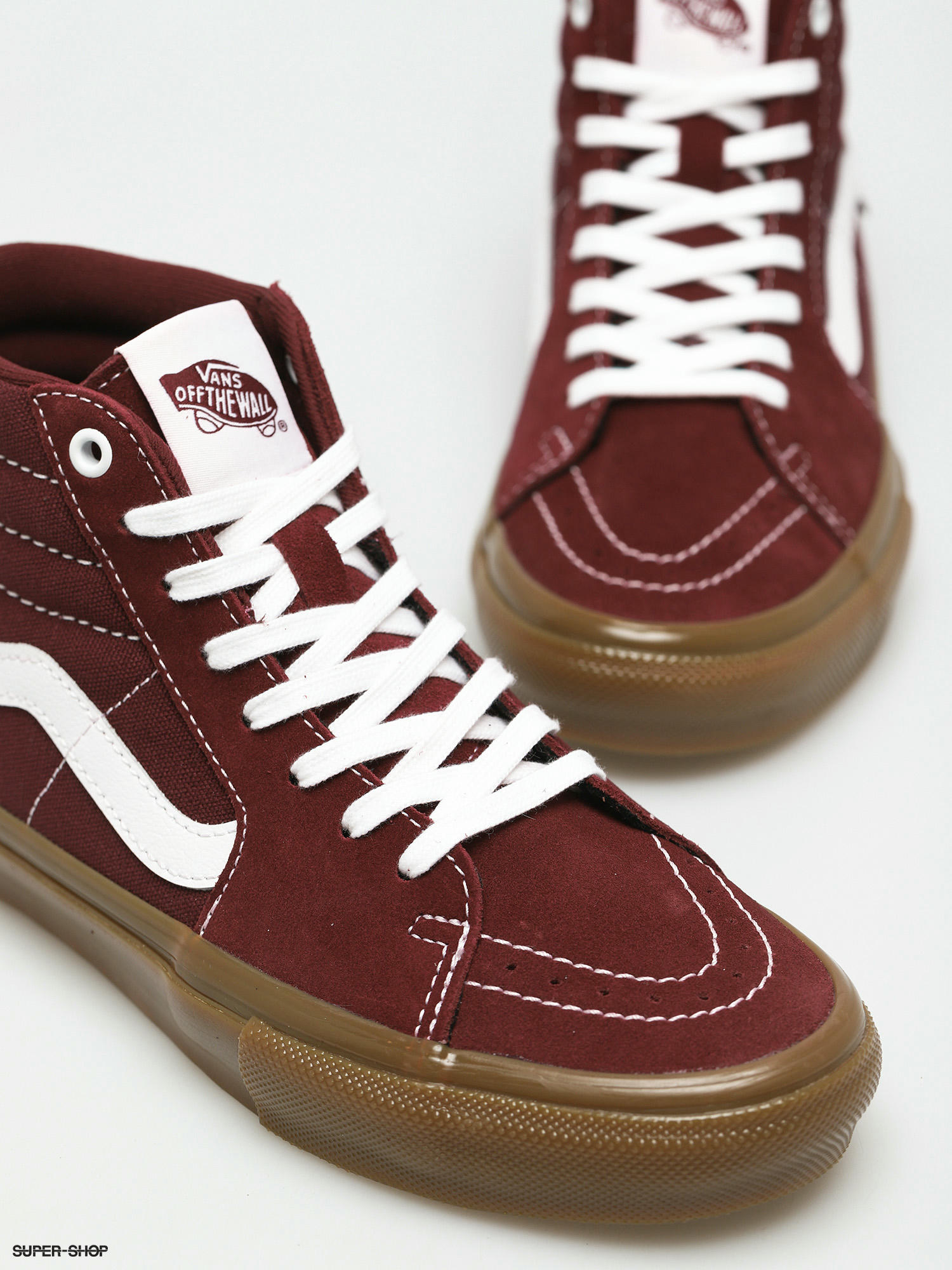 sk8 hi vans burgundy