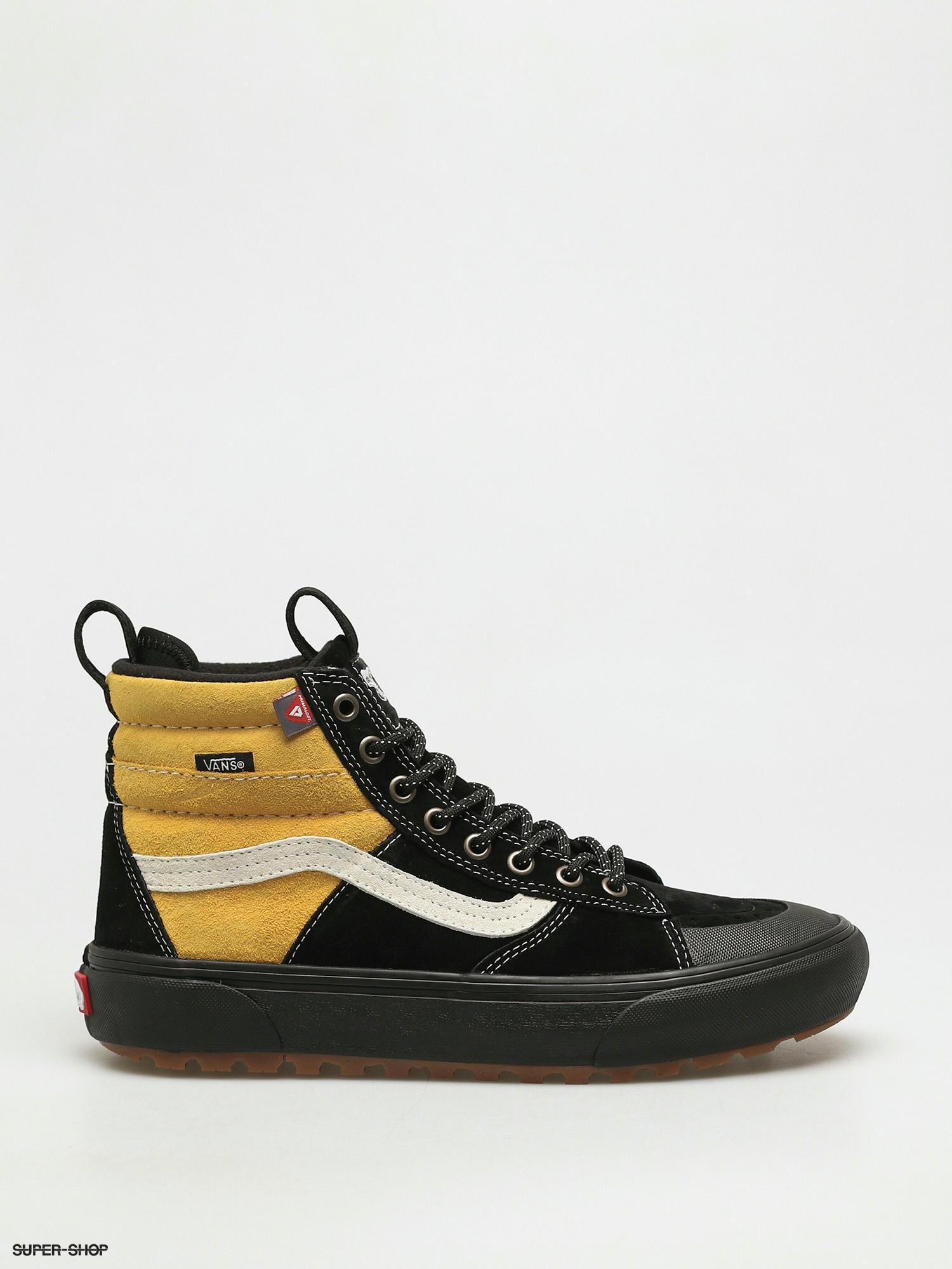 vans black and yellow shoes