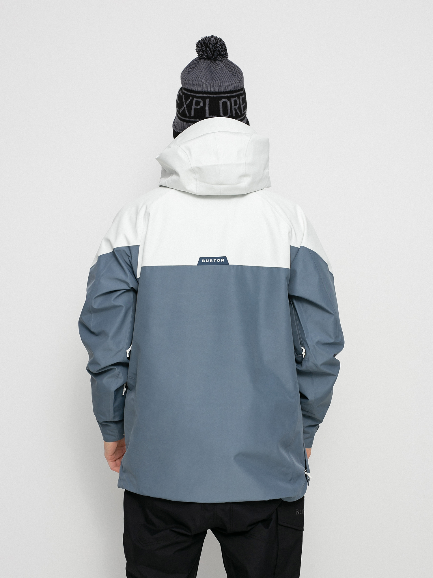 Mens Burton Gore Tex Pillowline Anorak Snowboard jacket (stout white/folkstone gray)