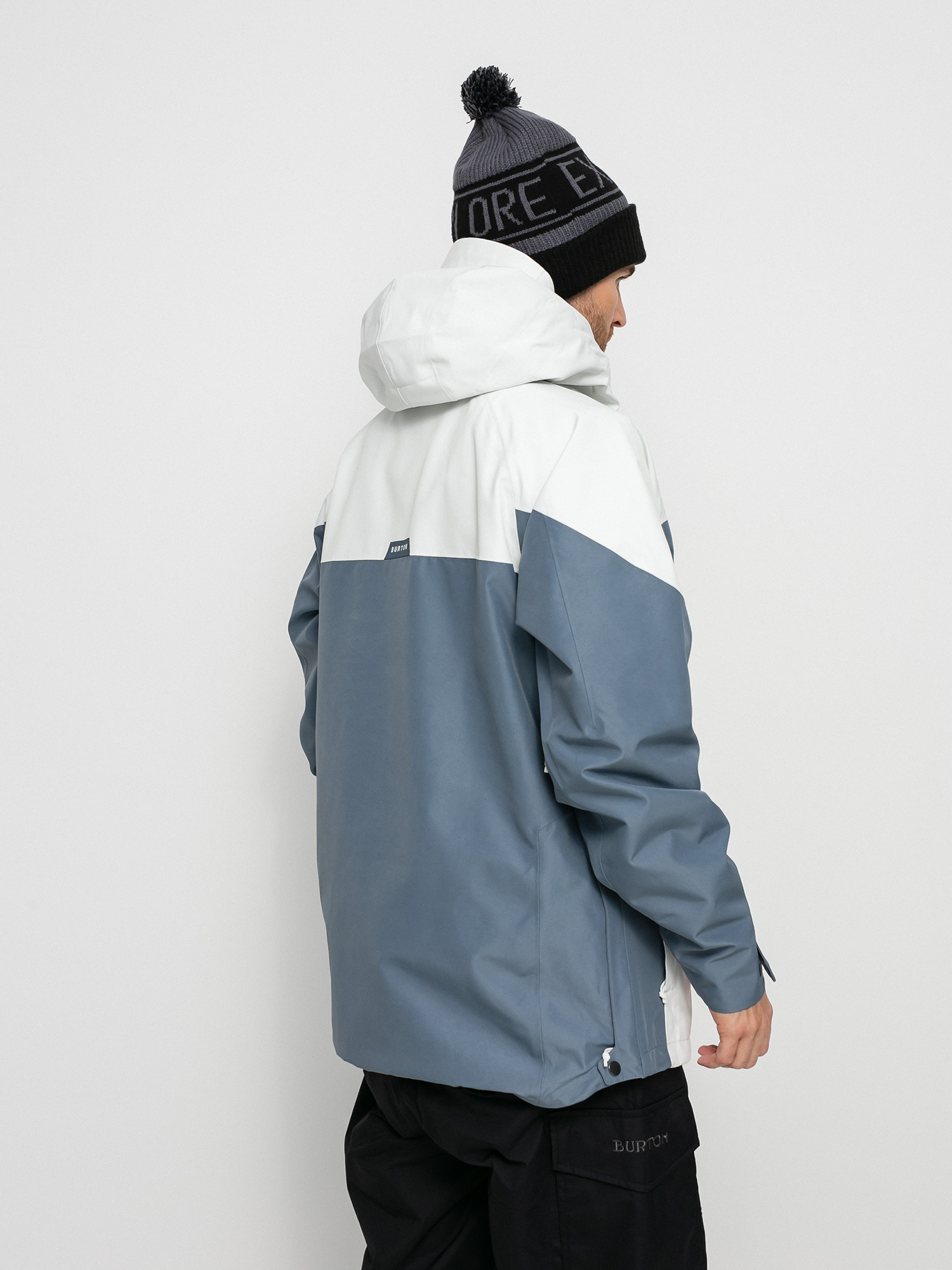 Mens Burton Gore Tex Pillowline Anorak Snowboard jacket (stout white/folkstone gray)