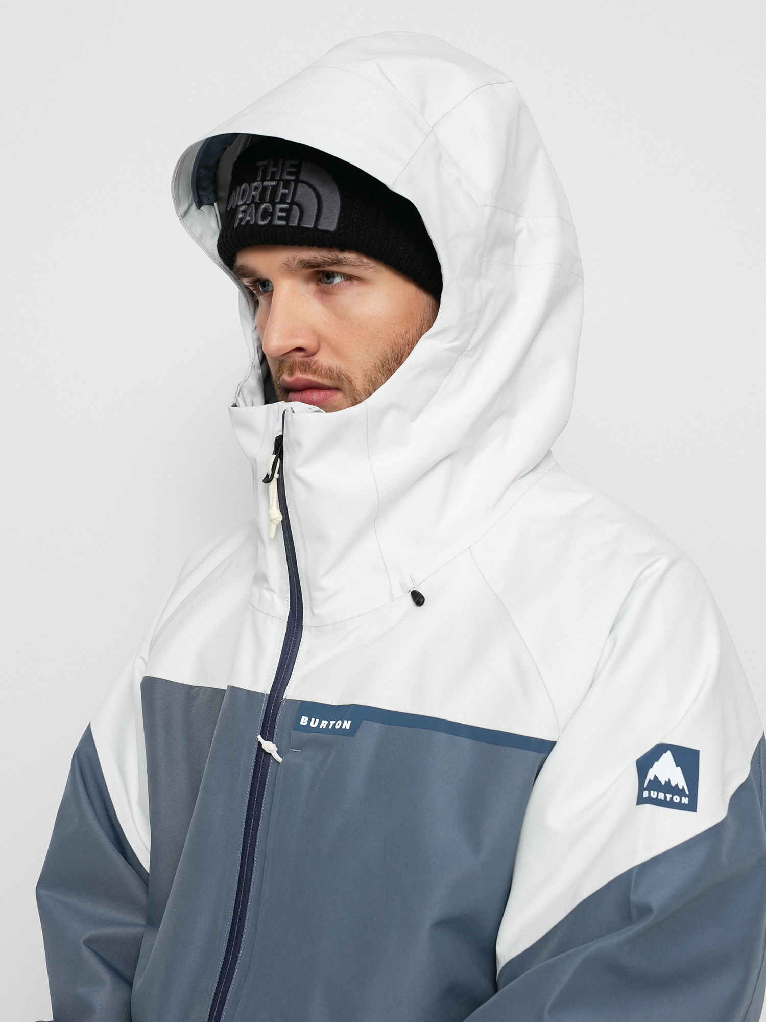 Mens Burton Gore Tex Pillowline Anorak Snowboard jacket (stout white/folkstone gray)