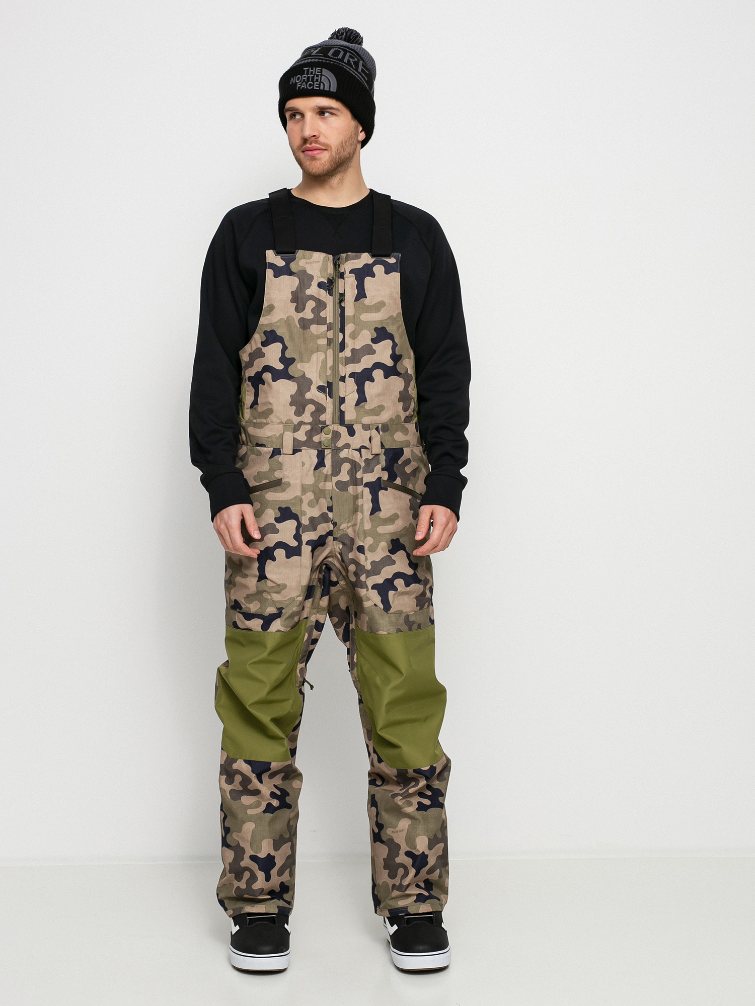 Mens Burton Gore‑Tex Reserve Bib Snowboard pants (martini olive terra camo/martini olive)