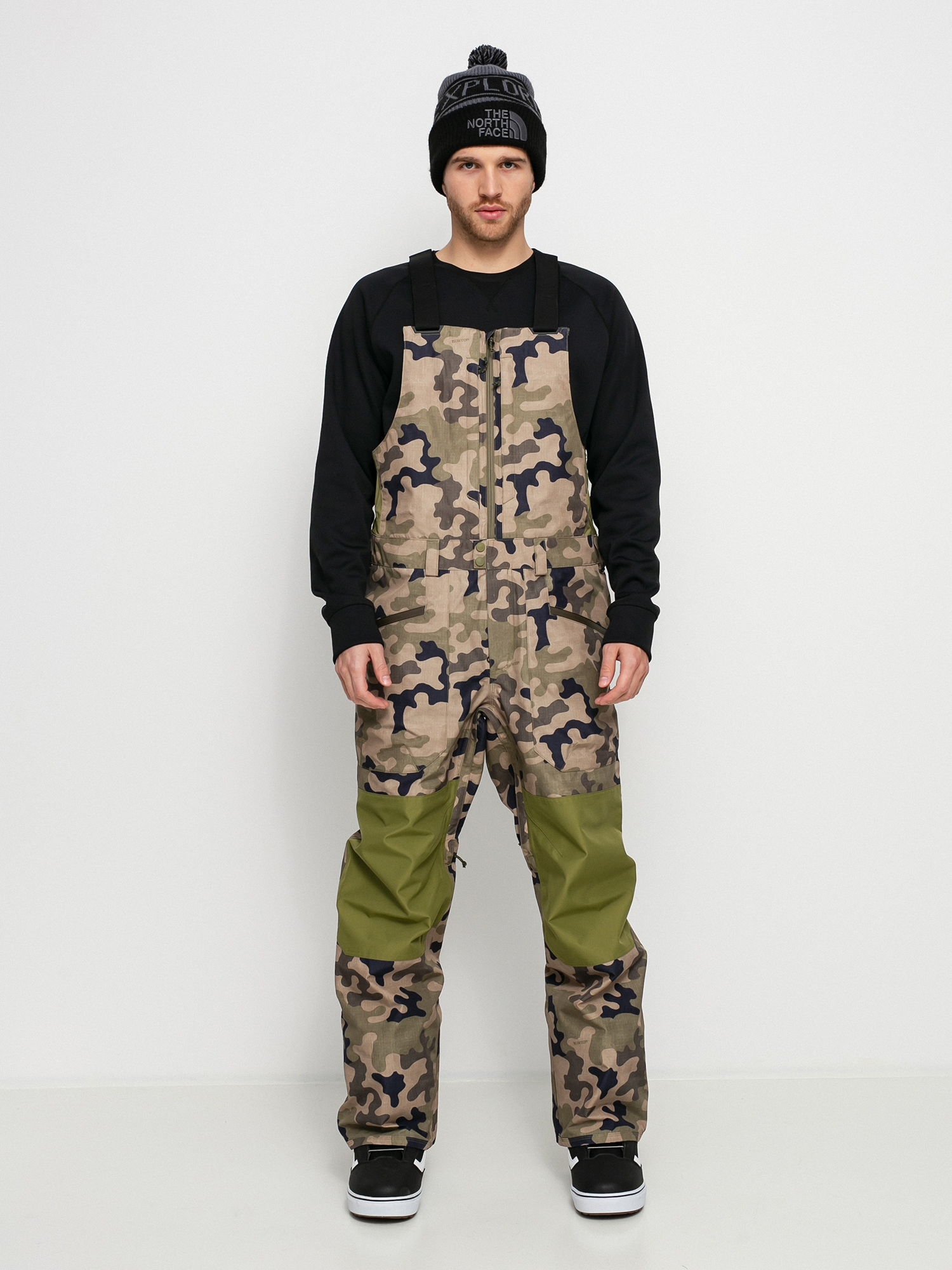 Mens Burton Gore‑Tex Reserve Bib Snowboard pants (martini olive terra camo/martini olive)