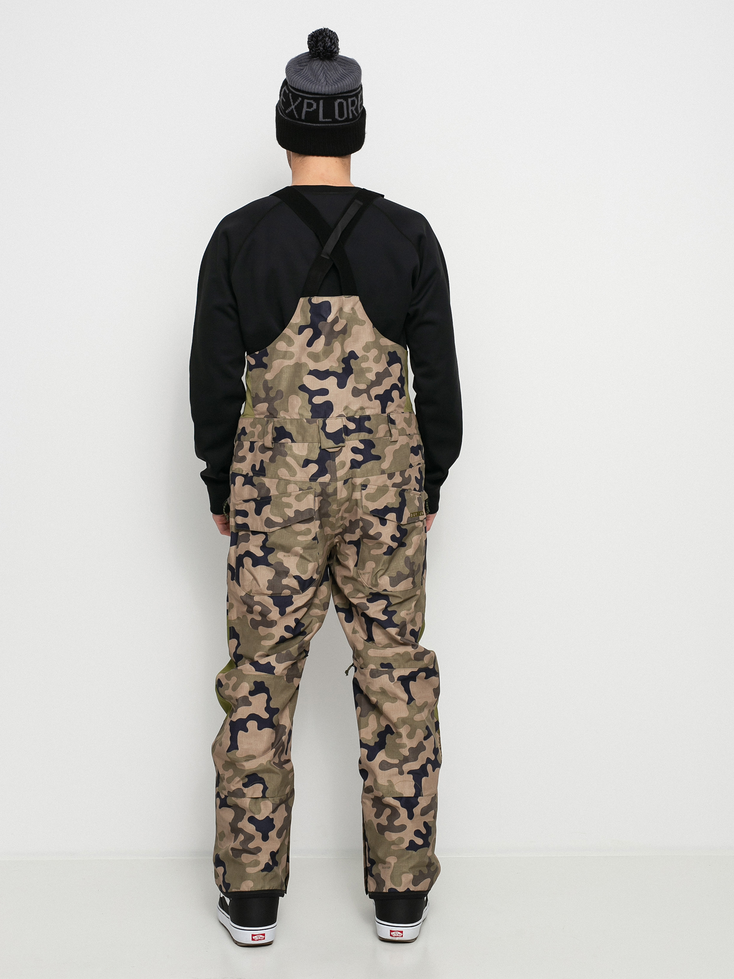 Mens Burton Gore‑Tex Reserve Bib Snowboard pants (martini olive terra camo/martini olive)