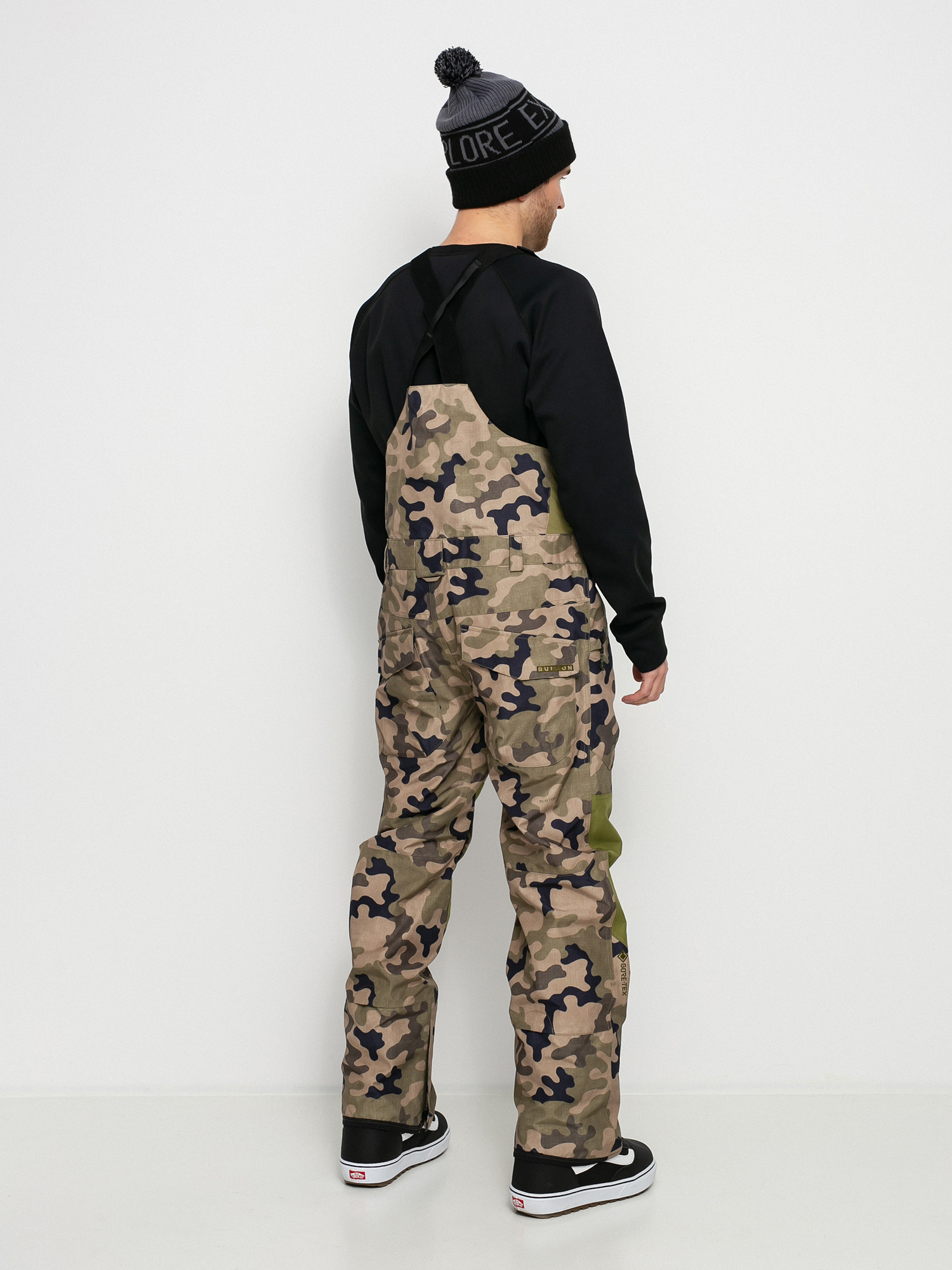 Mens Burton Gore‑Tex Reserve Bib Snowboard pants (martini olive terra camo/martini olive)