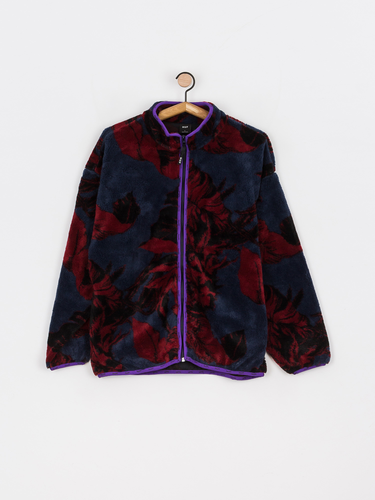 HUF Sativa Floral Sherpa Fleece - navy blue (navy blazer)