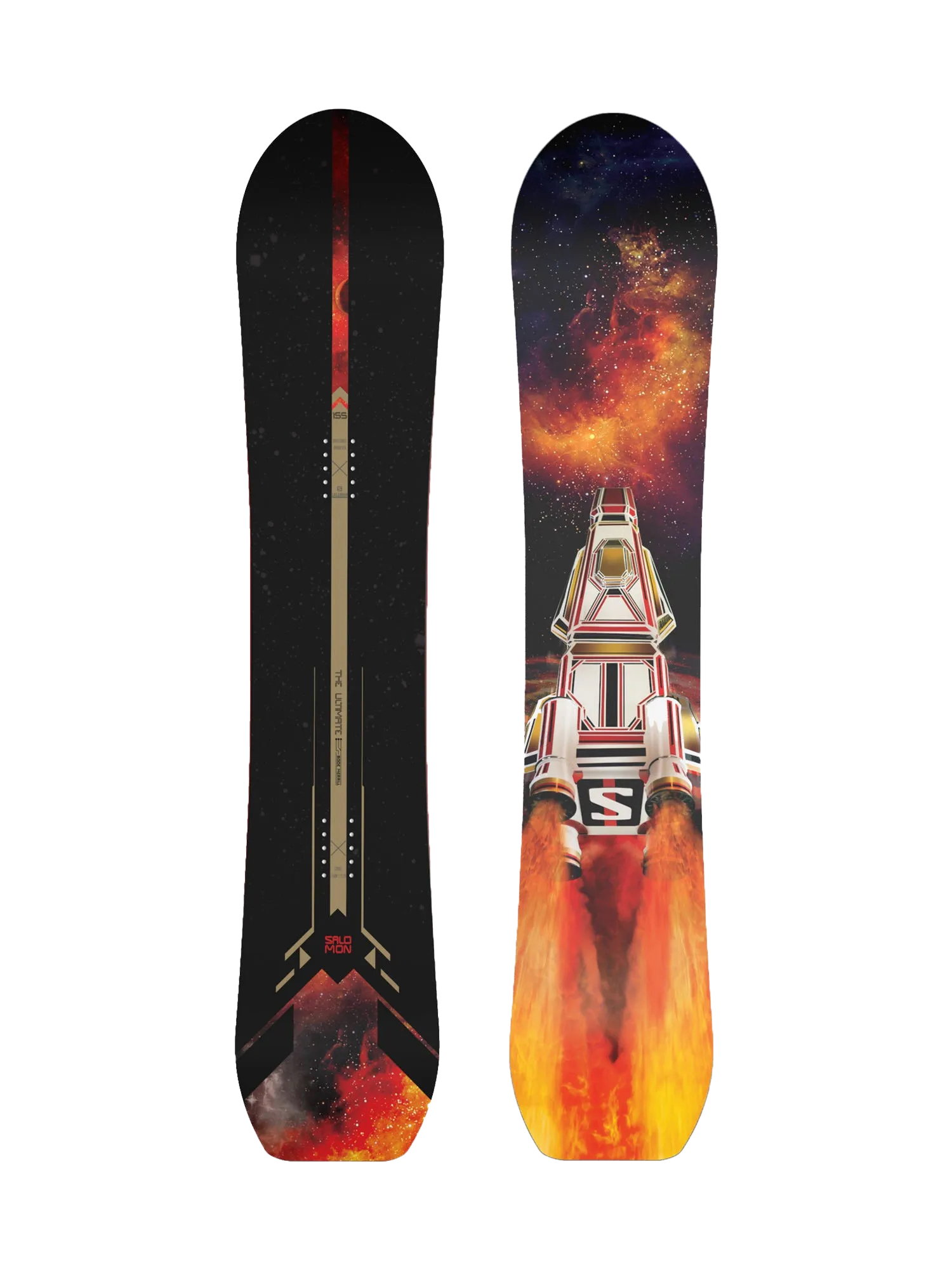 Mens Salomon Ultimate Ride Snowboard (black/gold/orange)