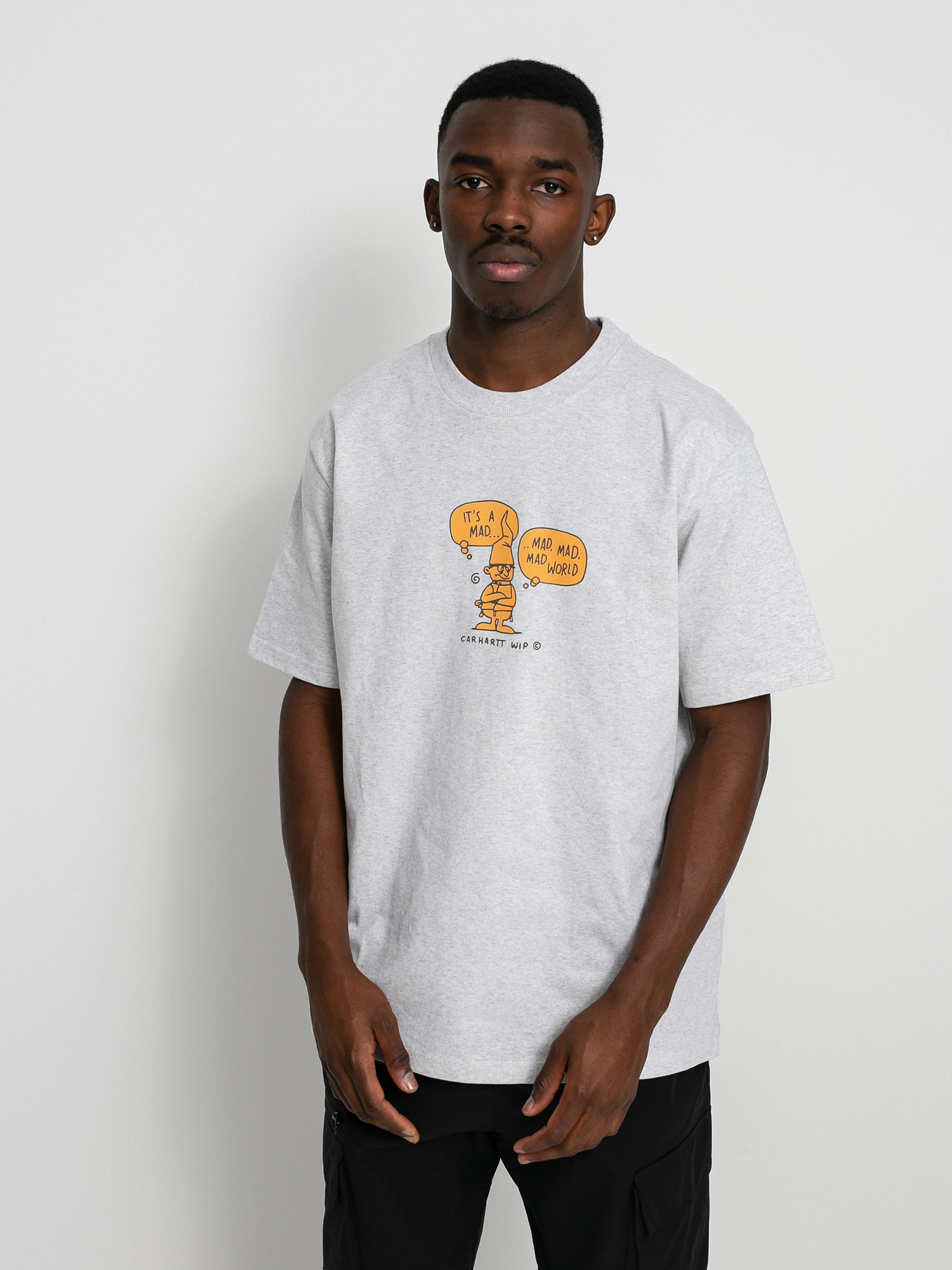 white heathered t shirt
