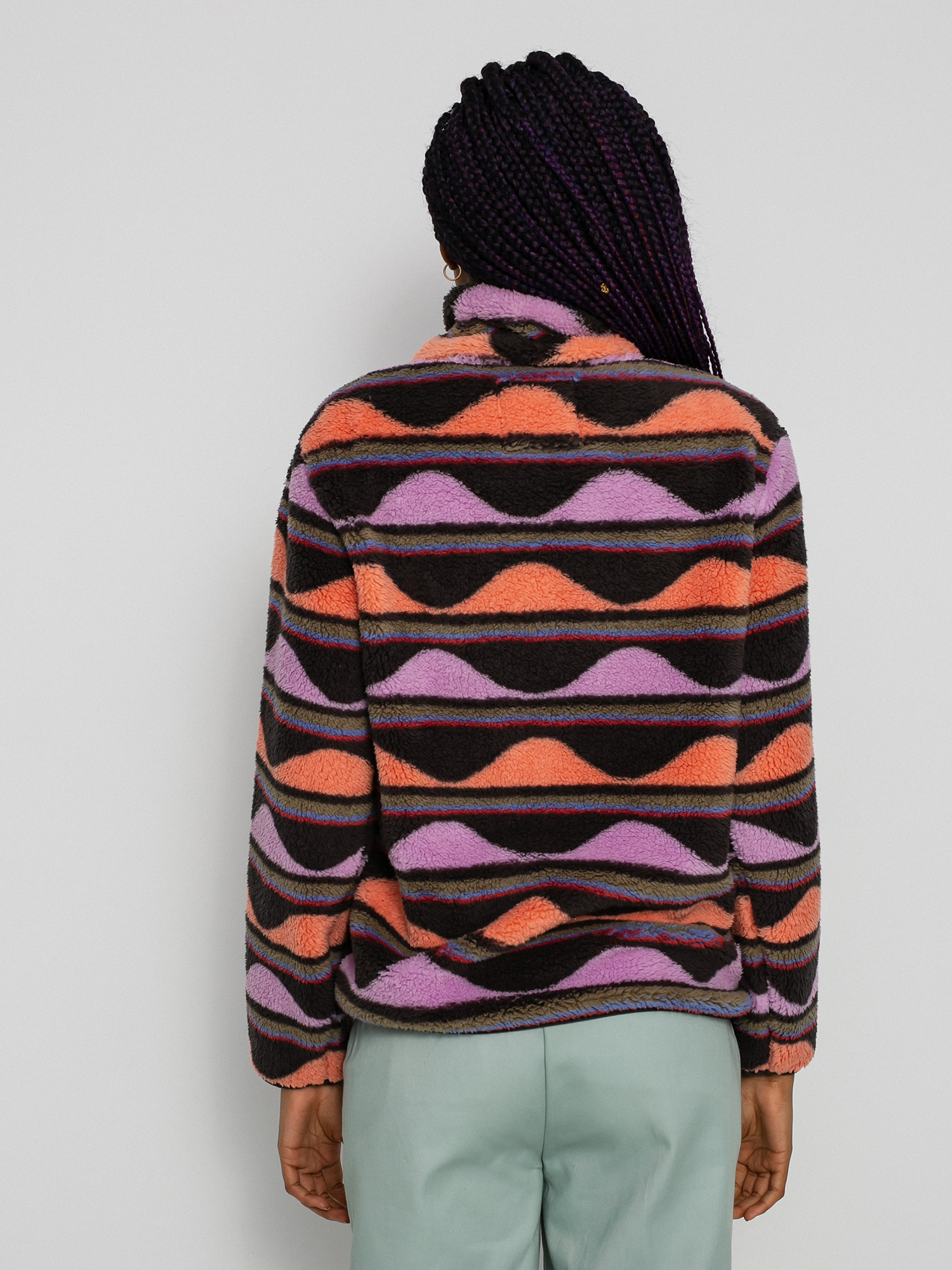 Womens Billabong Switchback Pullover Fleece (black multi)
