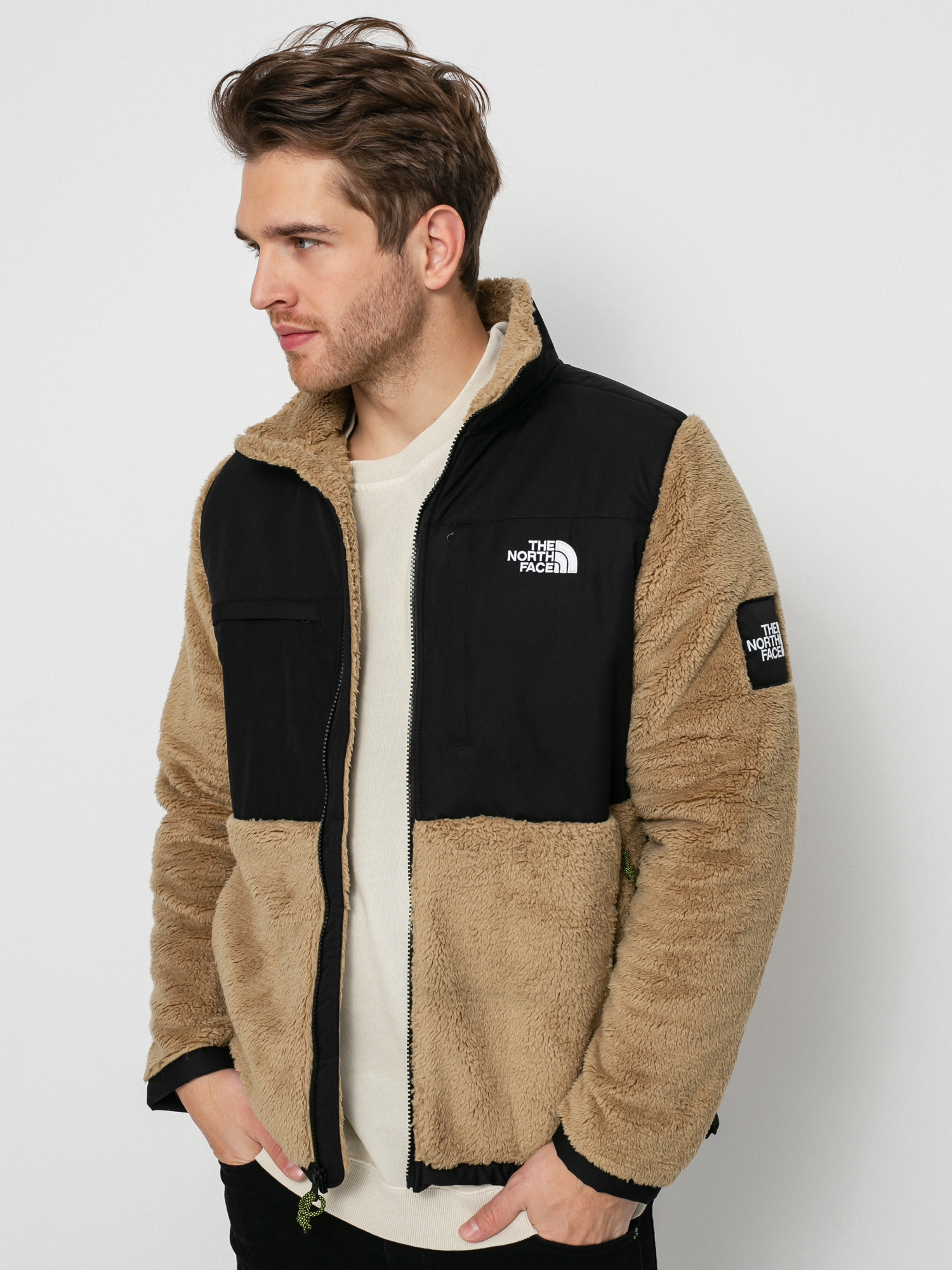 Herren The North Face Black Box Denali Sherpa Fleecejacke (kelp tan)