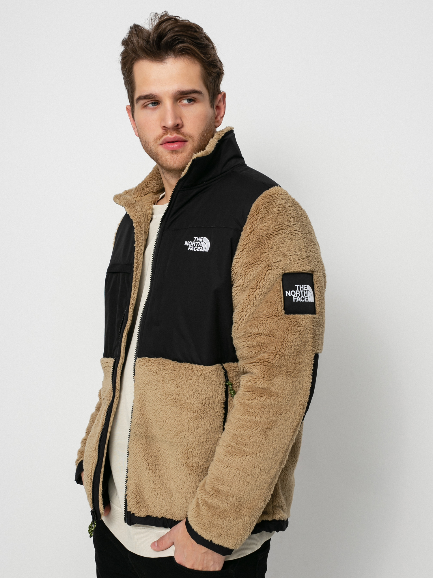 Mens The North Face Black Box Denali Sherpa Fleece  (kelp tan)