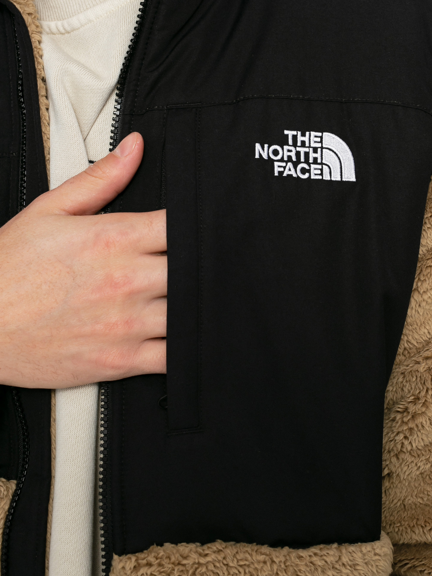 Mens The North Face Black Box Denali Sherpa Fleece  (kelp tan)