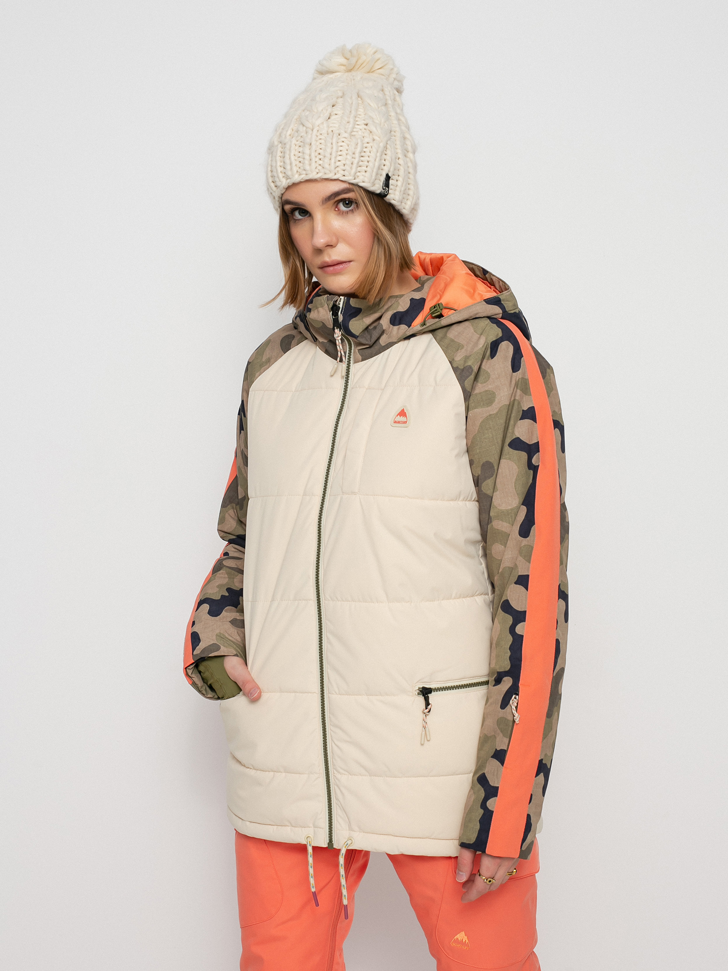 Burton Keelan Snowboard jacket Wmn (creme brulee/martini olive terra camo)