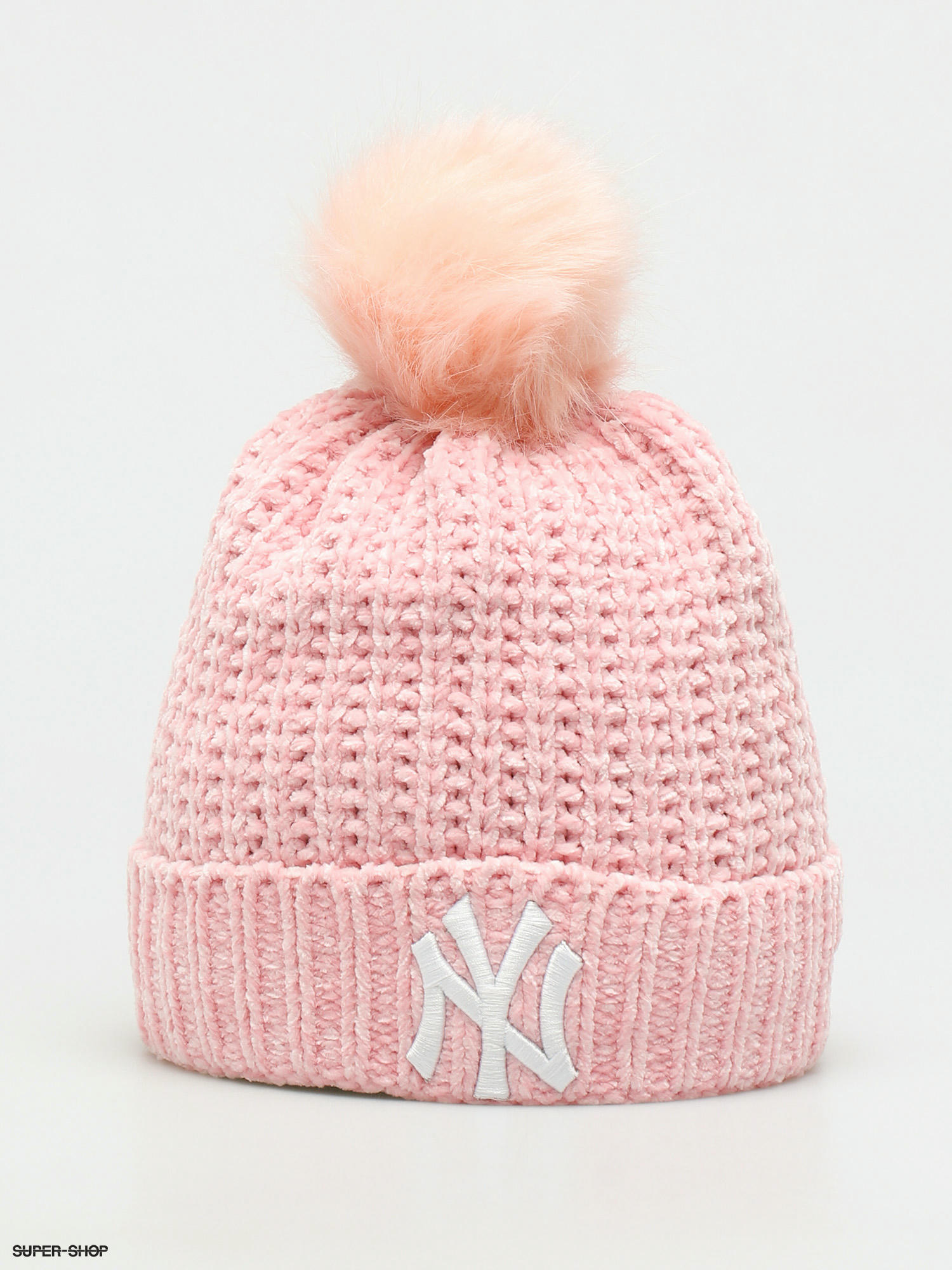 pink yankees beanie