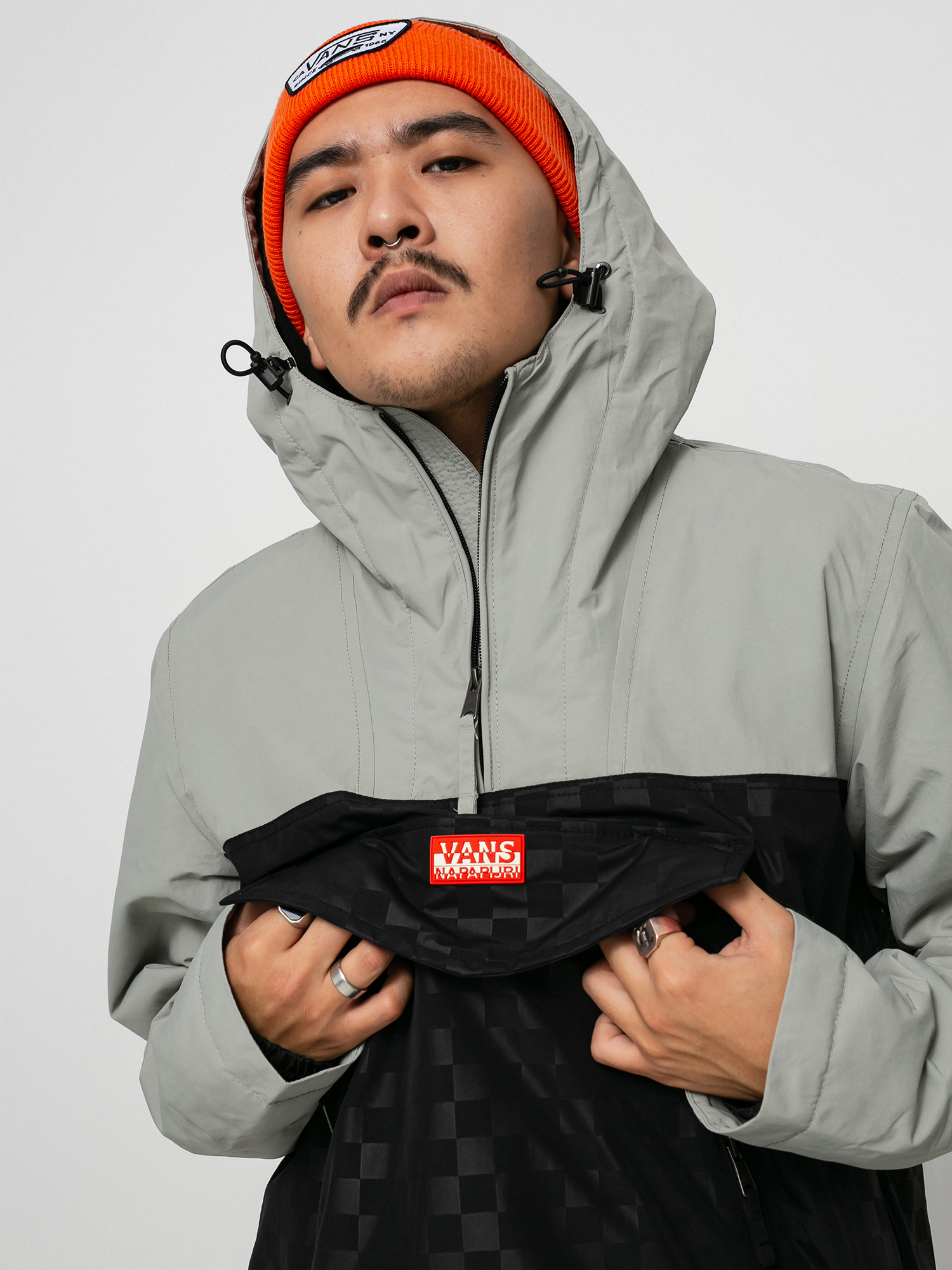Vans X Napapijri Anorak Jacket (forest frog/black checkerboard)