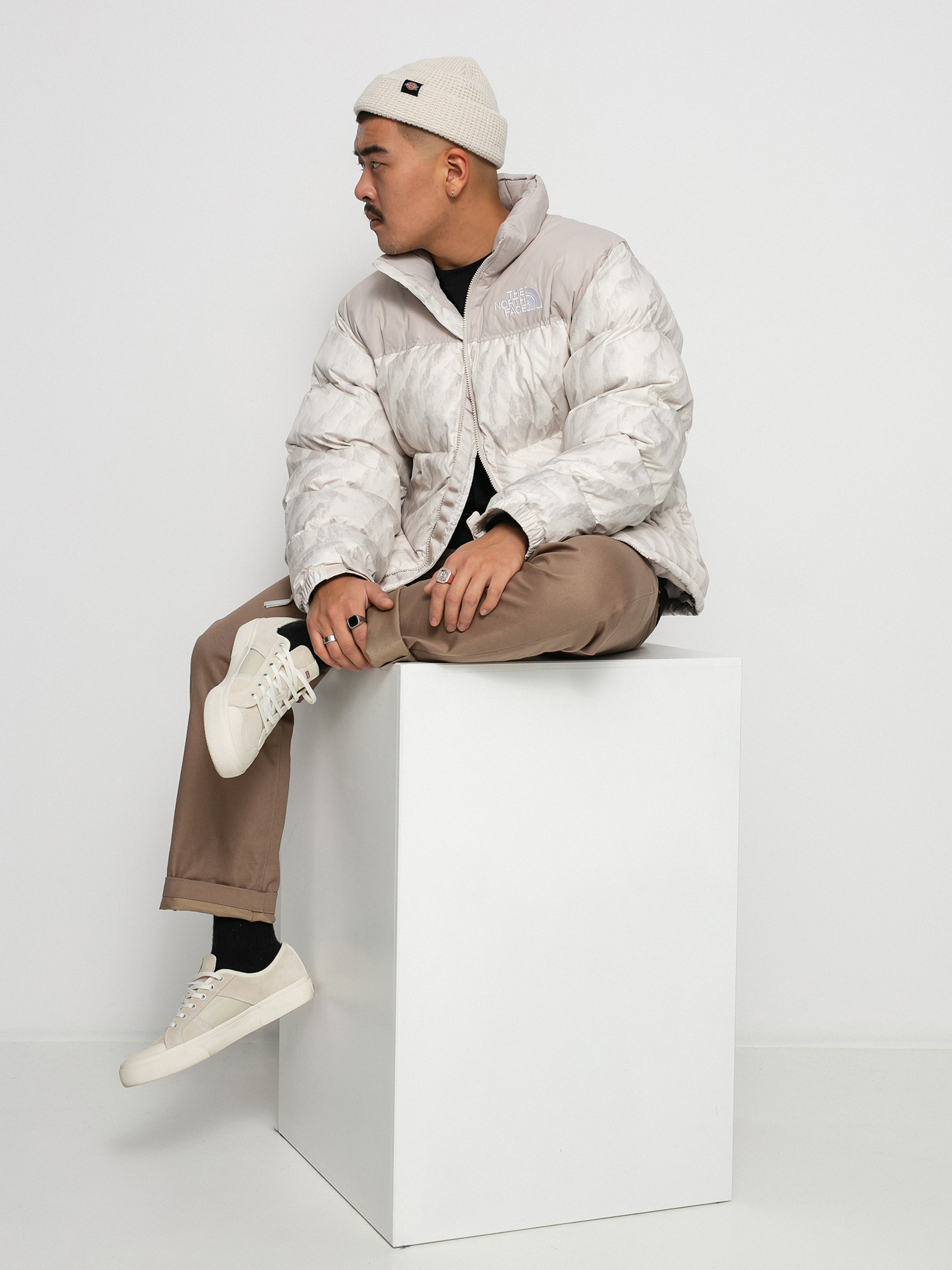 The North Face 1996 Retro Nuptse Jacket (silver grey wooden tiger print)