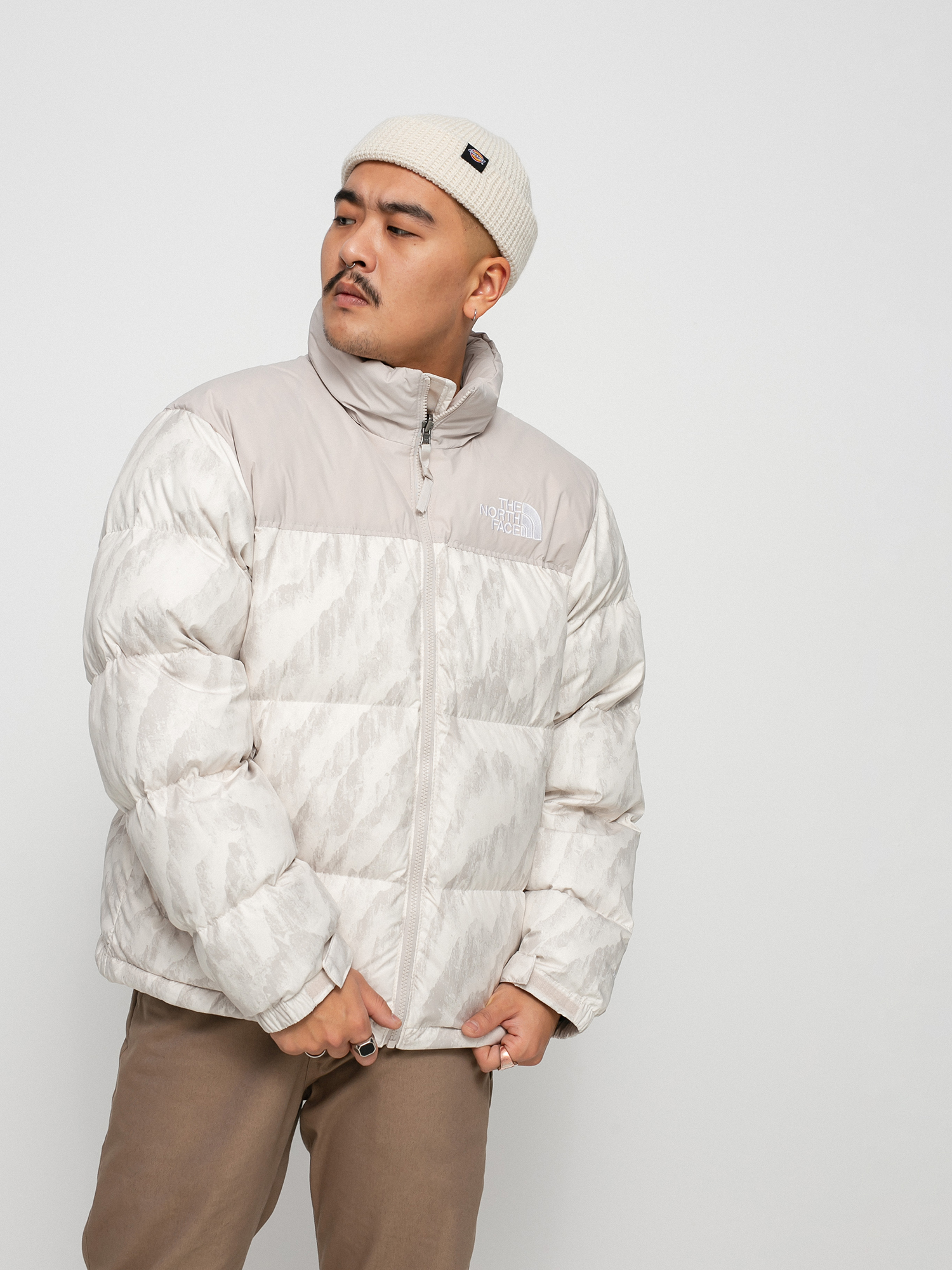 The North Face 1996 Retro Nuptse Jacket (silver grey wooden tiger print)
