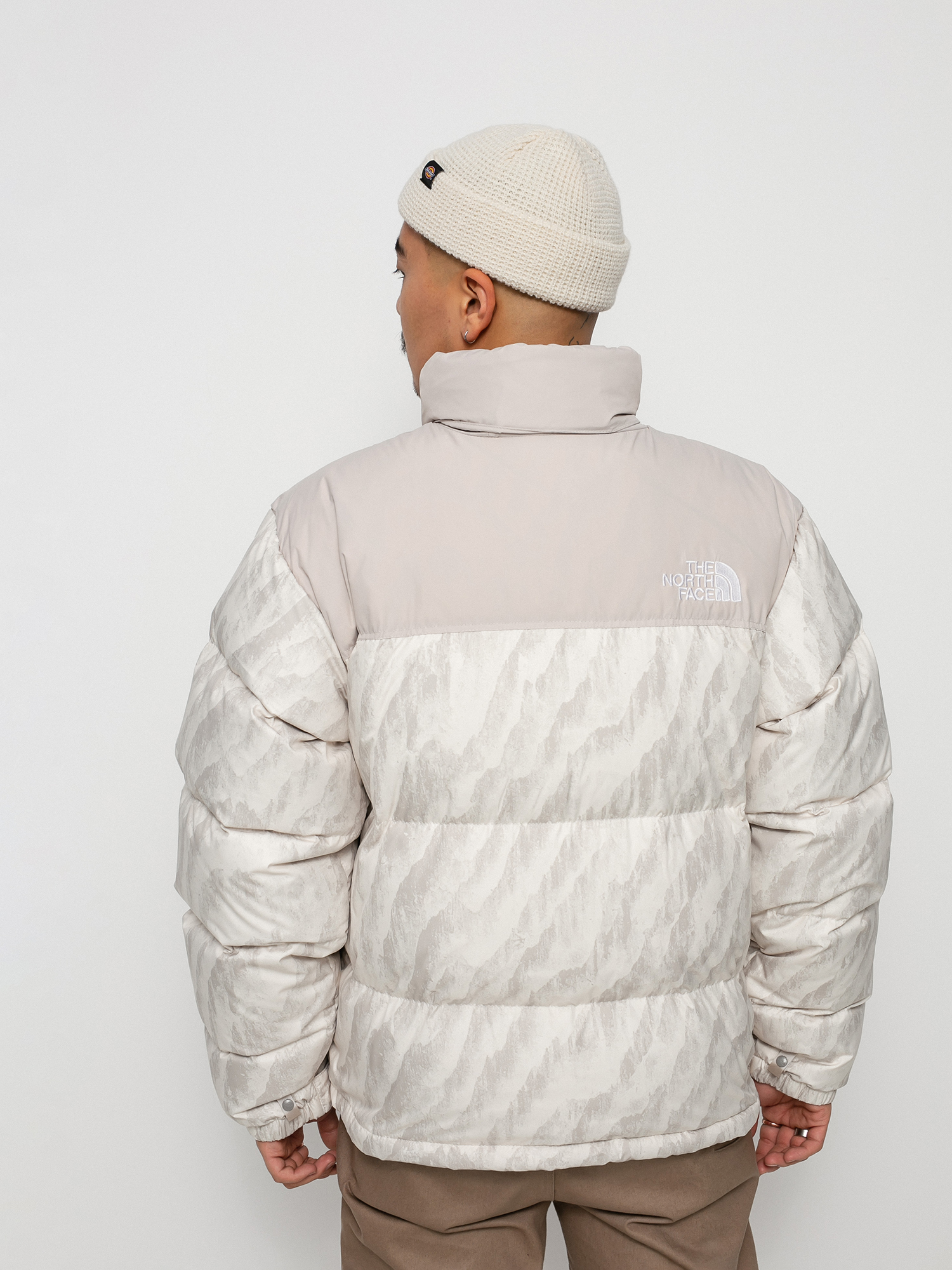 The North Face 1996 Retro Nuptse Jacket (silver grey wooden tiger print)