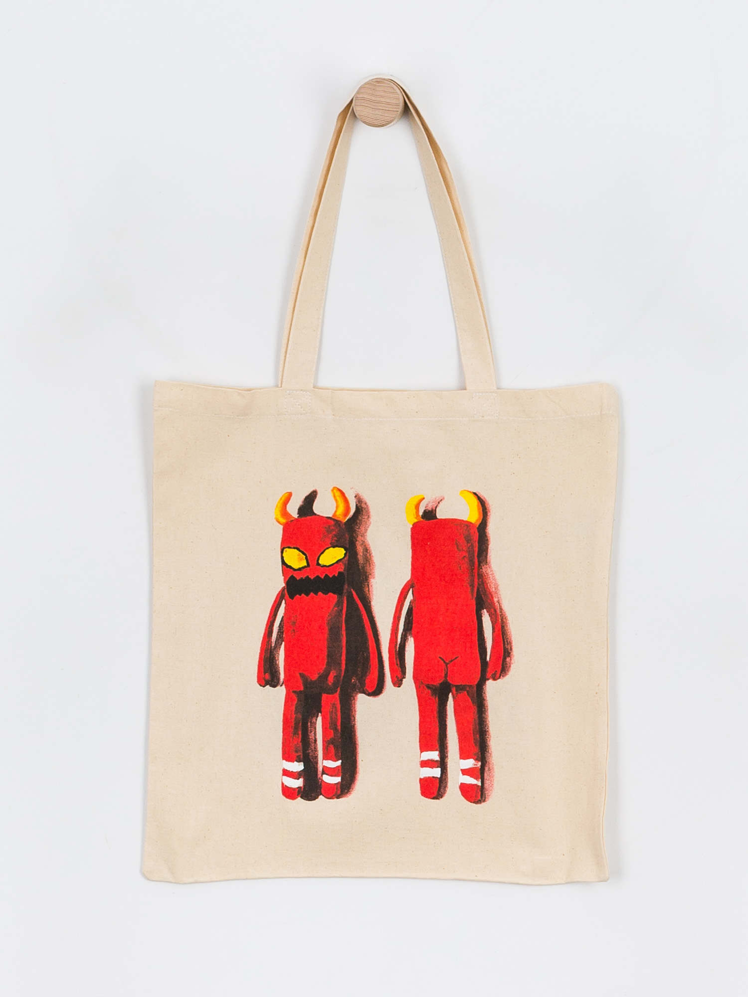 Toy Machine Monster Puppet Tote Bag (natural/red)