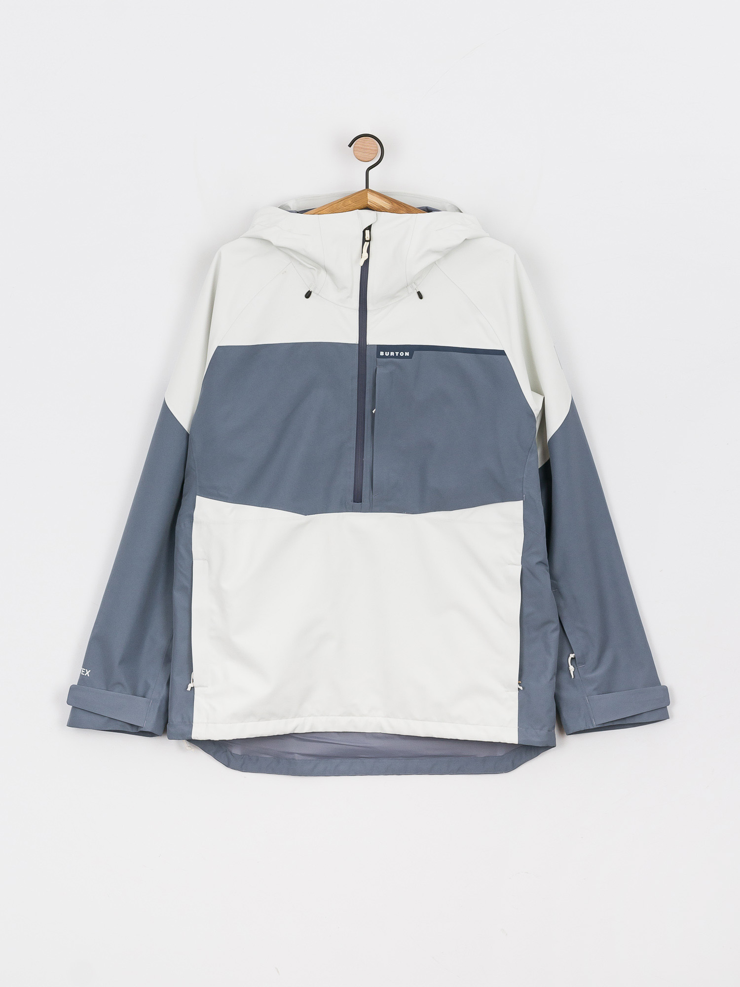 Mens Burton Gore Tex Pillowline Anorak Snowboard jacket (stout white/folkstone gray)