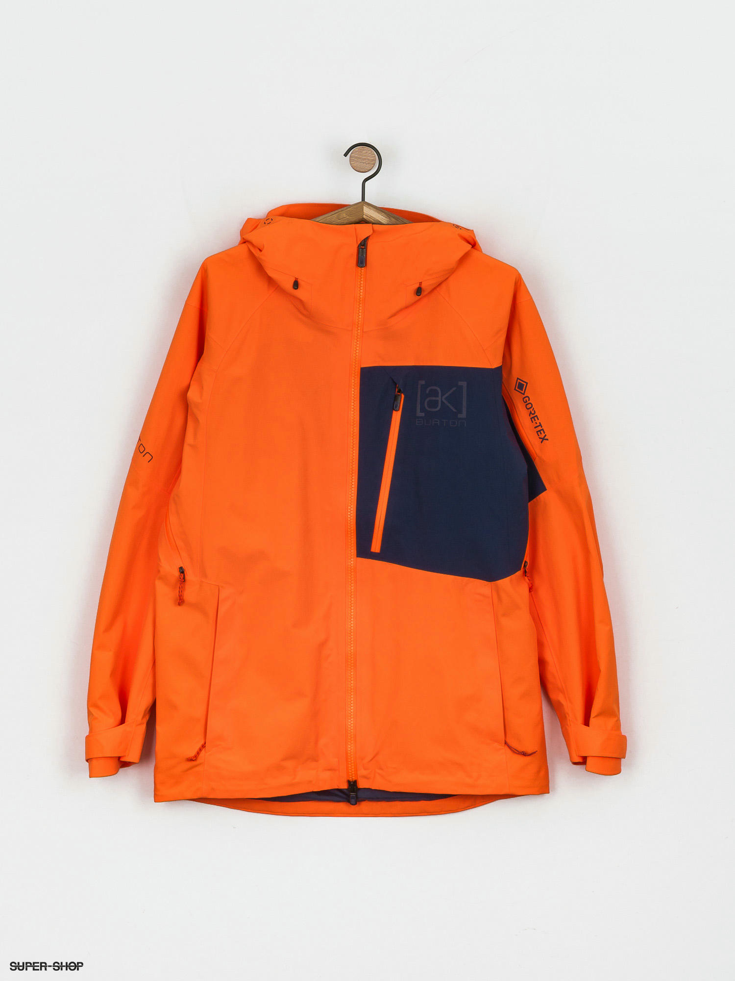 blue and orange snowboard jacket