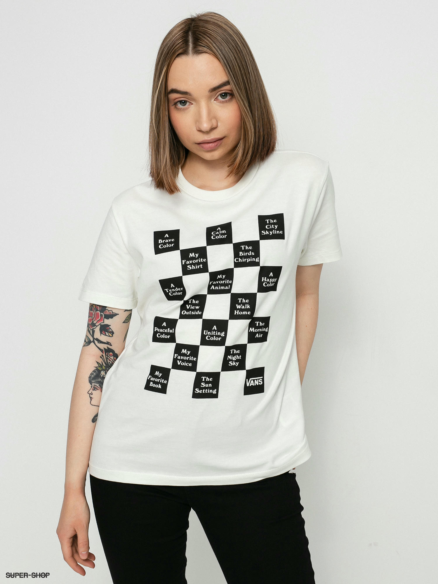 vans checkerboard t shirt women's