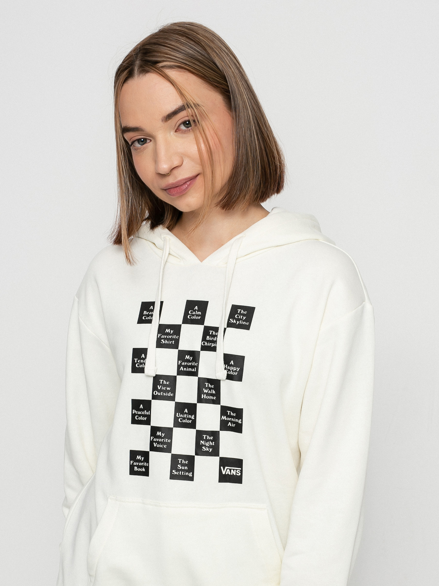 Vans Checkerboard Day HD Hoodie Wmn (marshmallow)