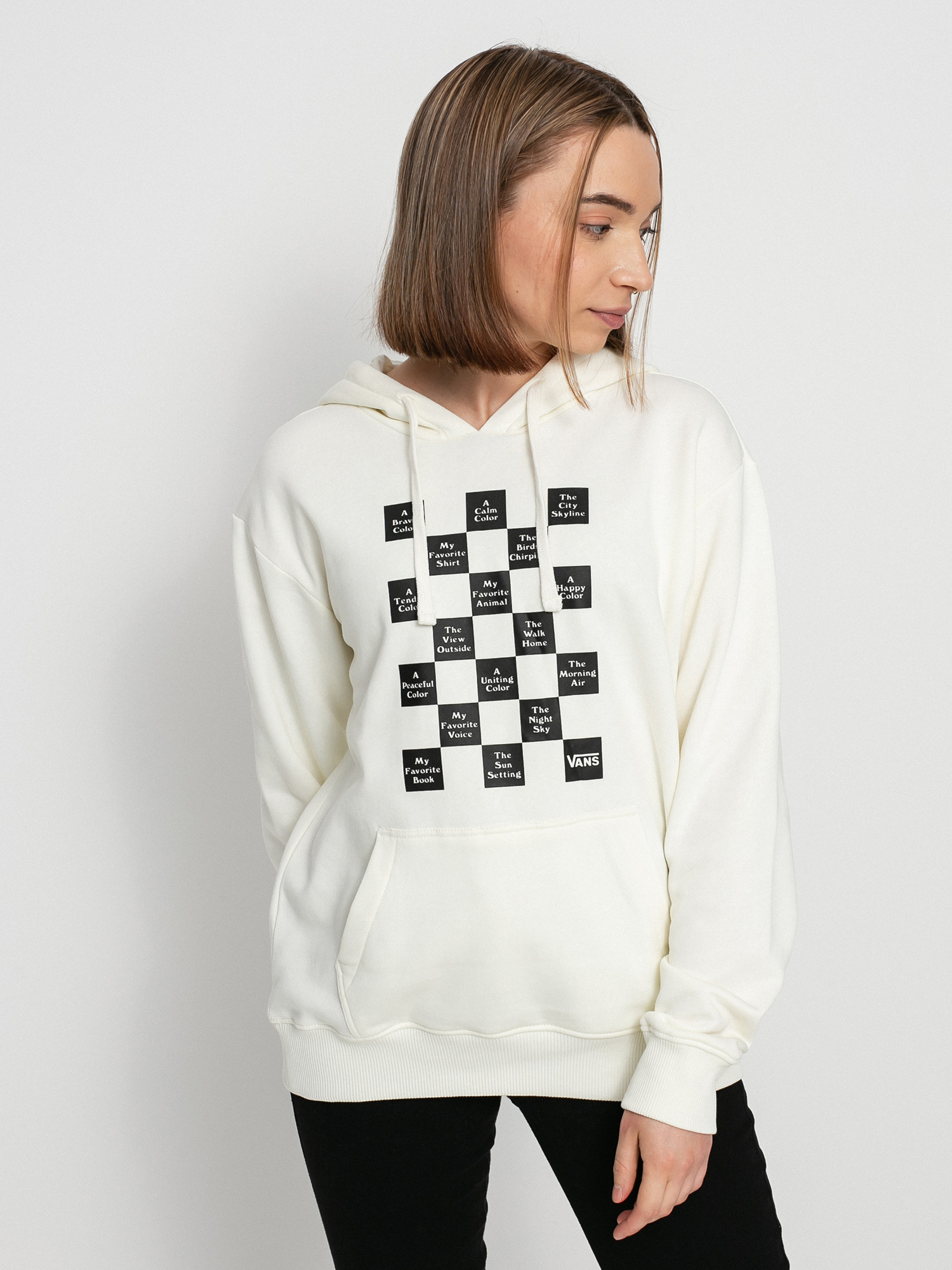 Vans Checkerboard Day HD Hoodie Wmn (marshmallow)