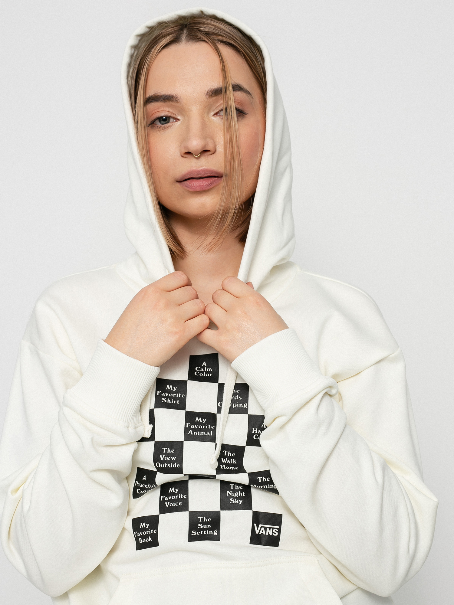 Vans Checkerboard Day HD Hoodie Wmn (marshmallow)
